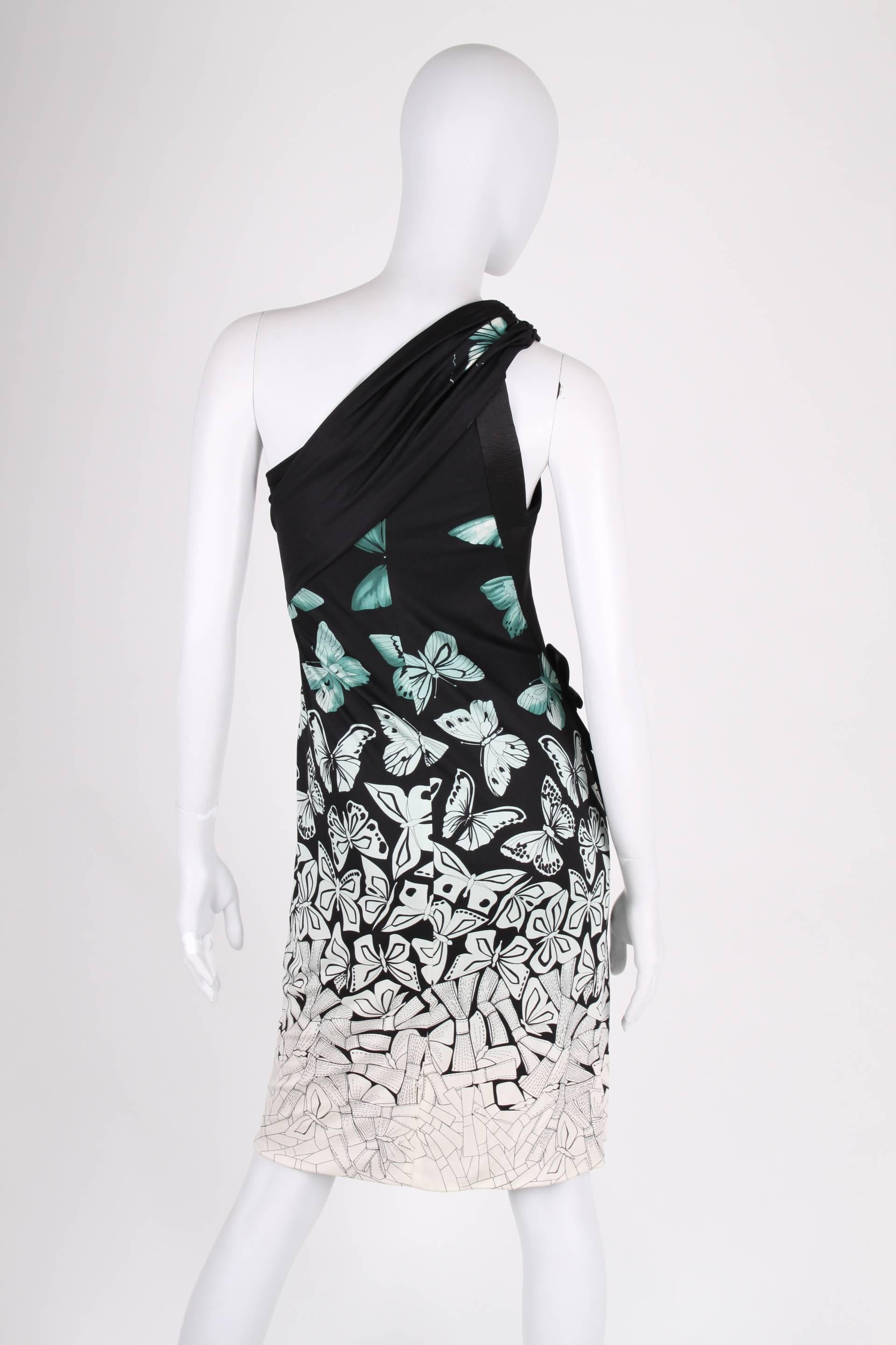 black and white butterfly dress