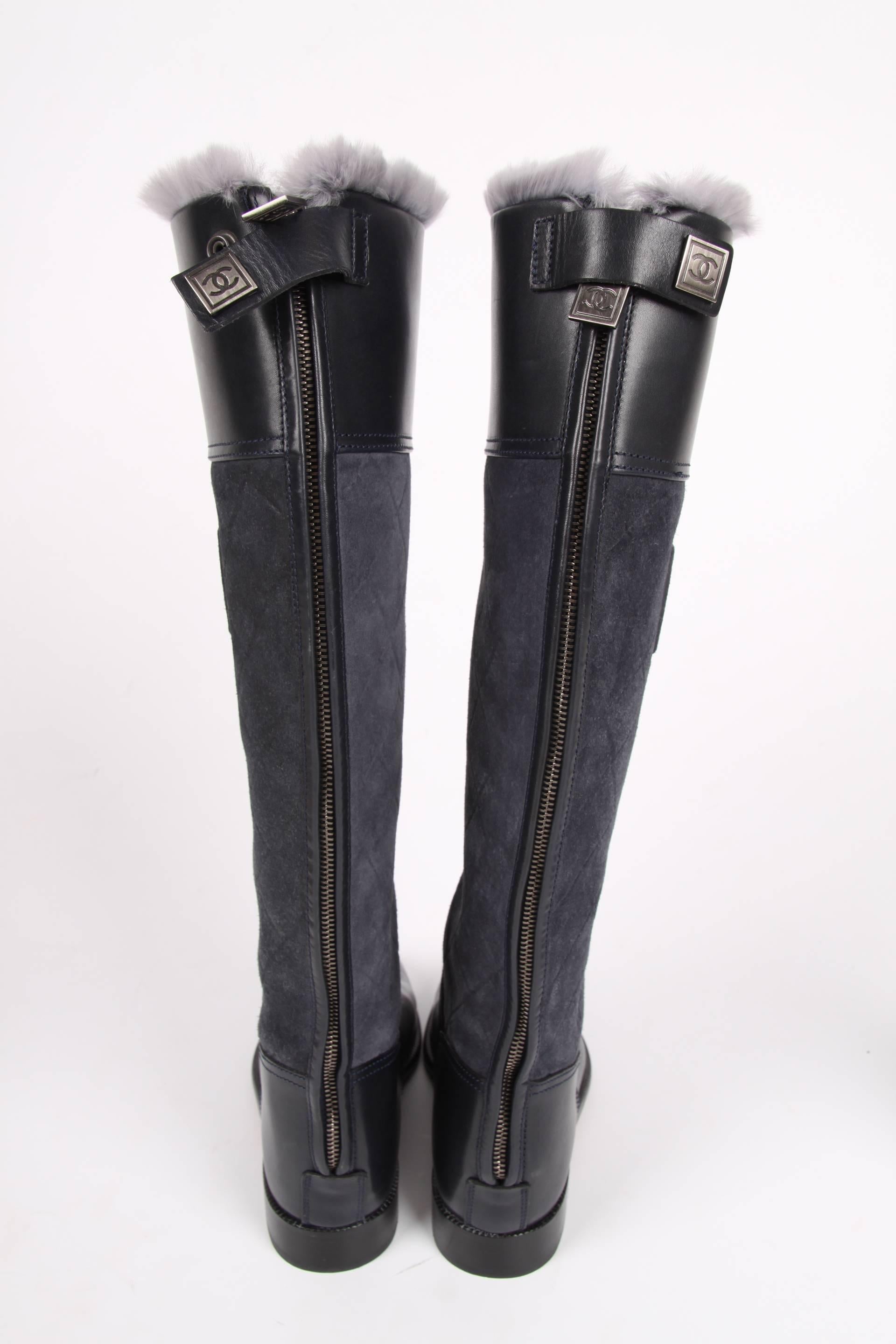 chanel black riding boots
