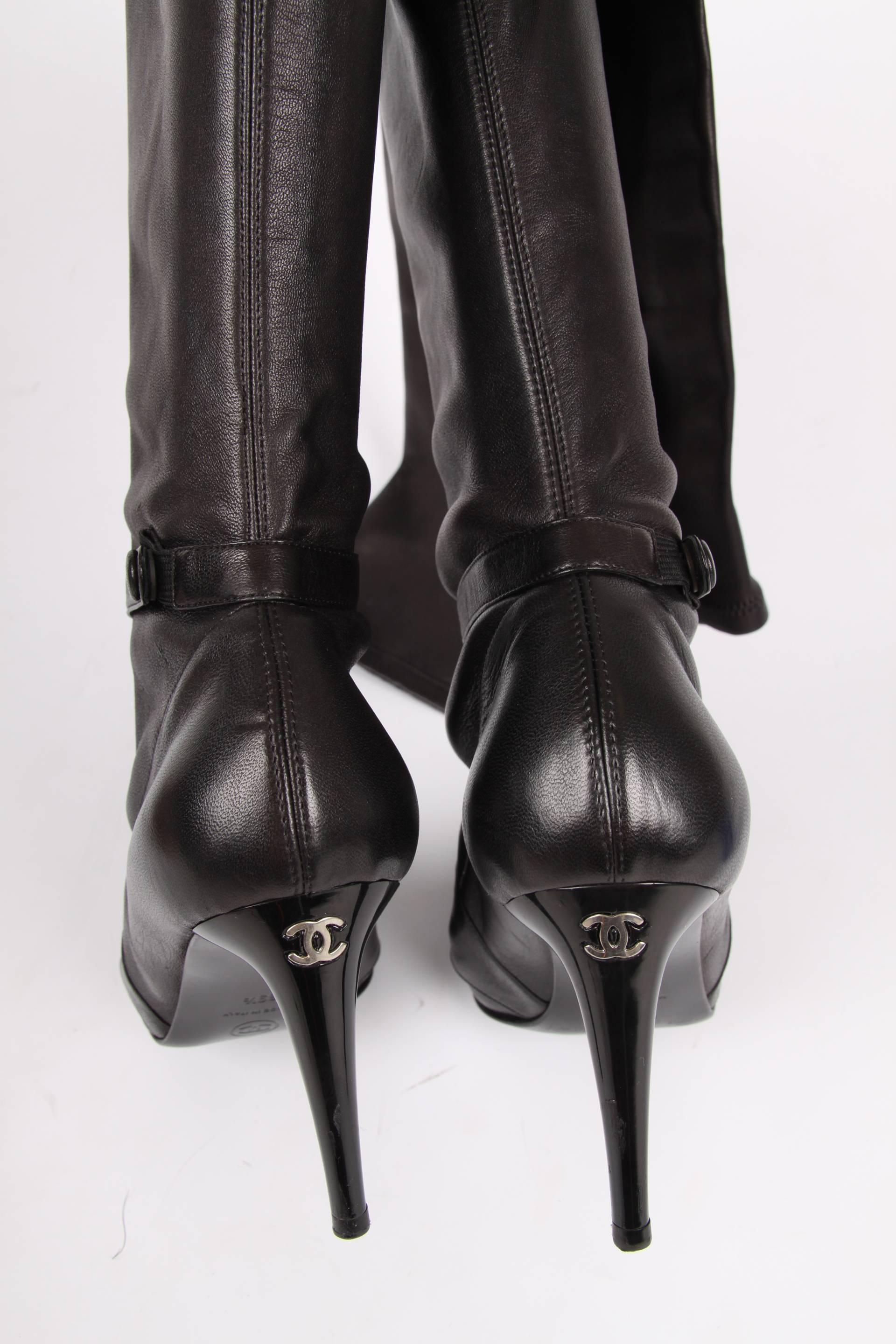 thigh high chanel boots