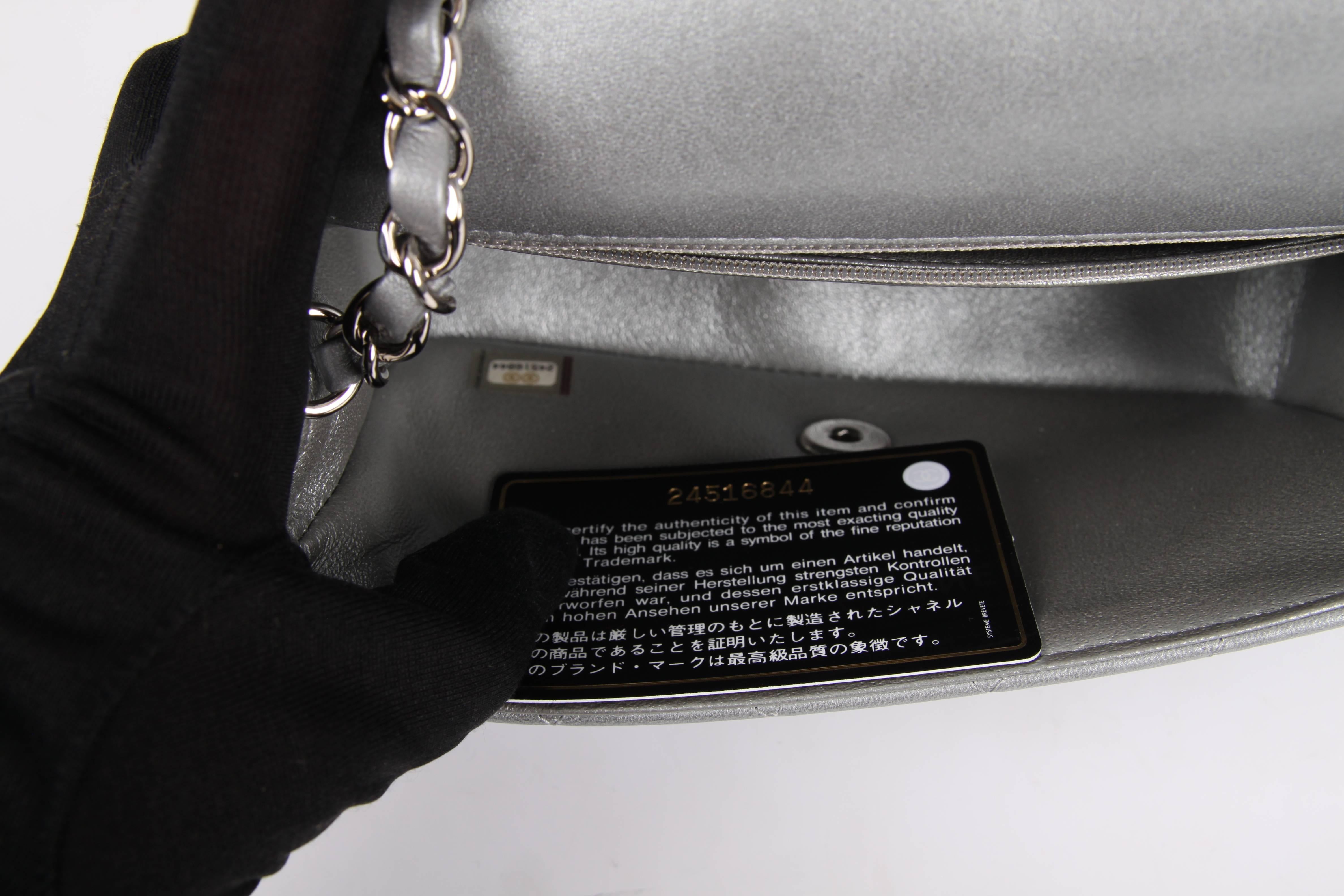 Chanel 2.55 Classic Mini Rectangular Flap Bag Crossbody - silver 1