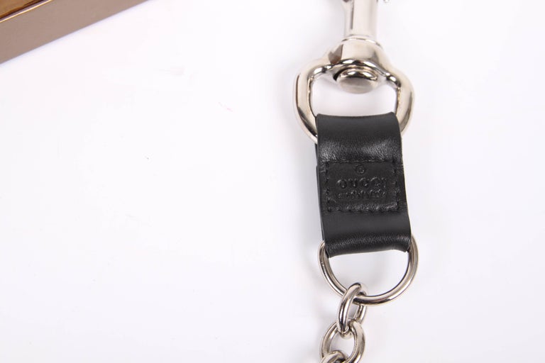 Gucci Clip-On Chain Shoulder Bag Strap - black/silver For Sale at 1stdibs