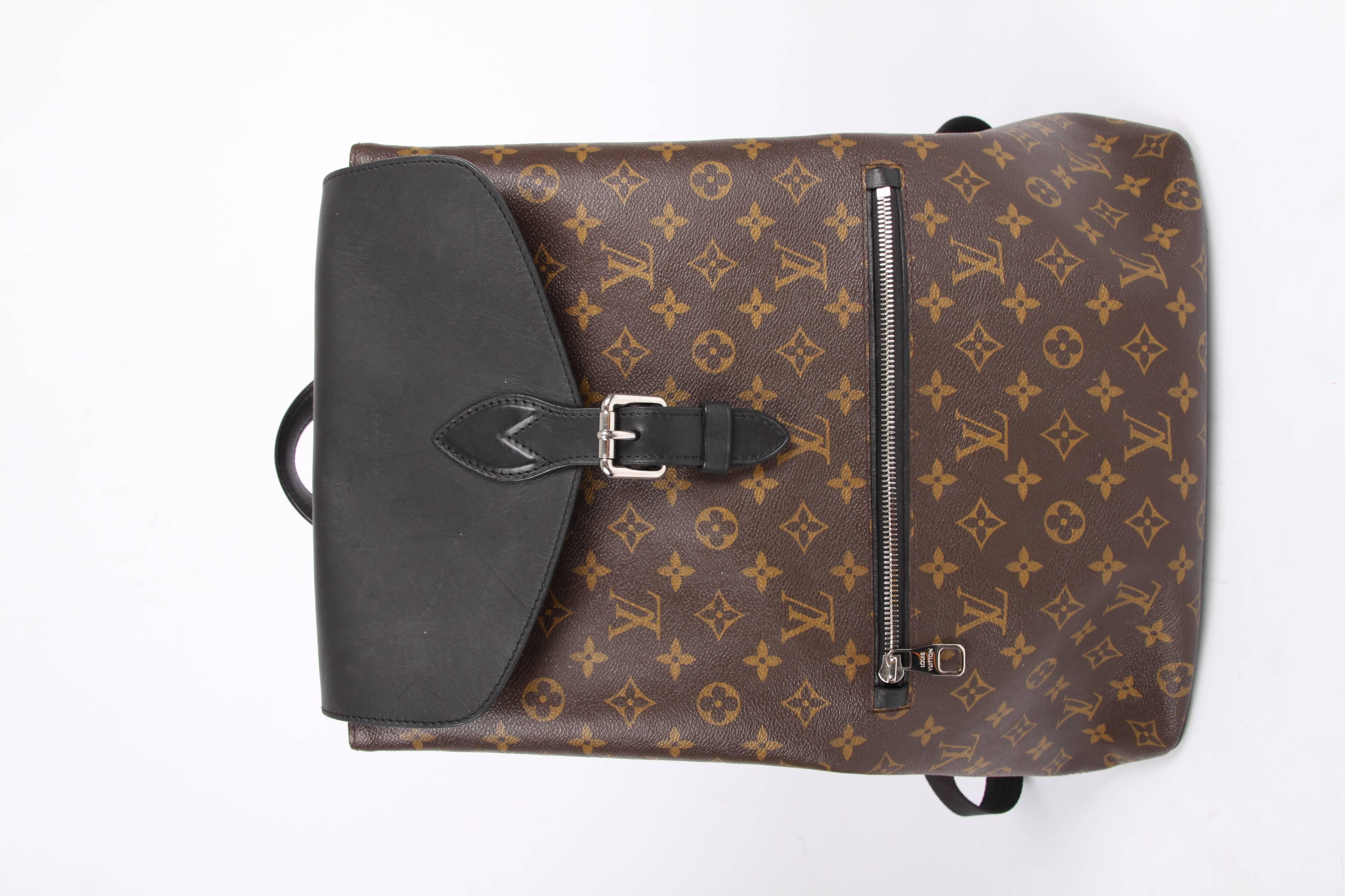 Black Louis Vuitton Monogram Macassar Canvas Palk Backpack Bag - brown/black