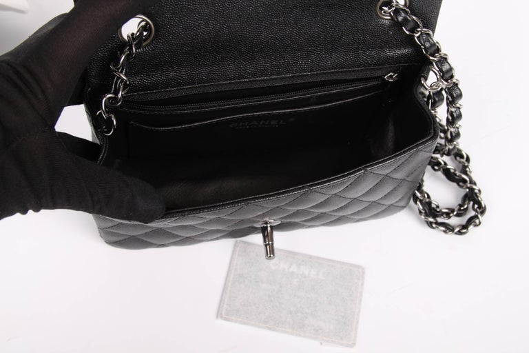 Chanel 2.55 Classic Mini Rectangular Flap Bag Crossbody - black sparkling at 1stDibs