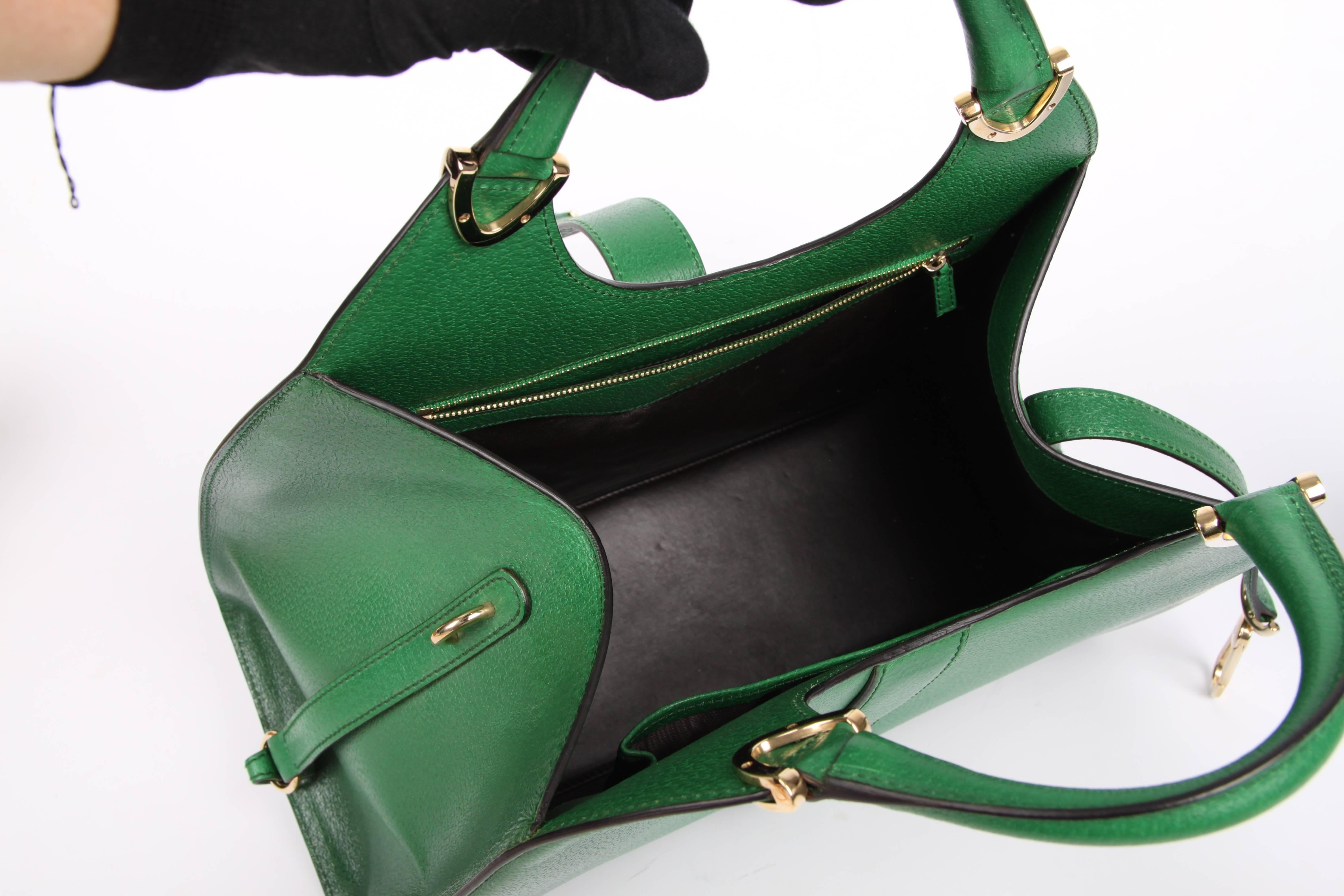   Gucci Stirrup Top Handle Bag - green   Gucci Stirrup Top Handle Bag - green    5