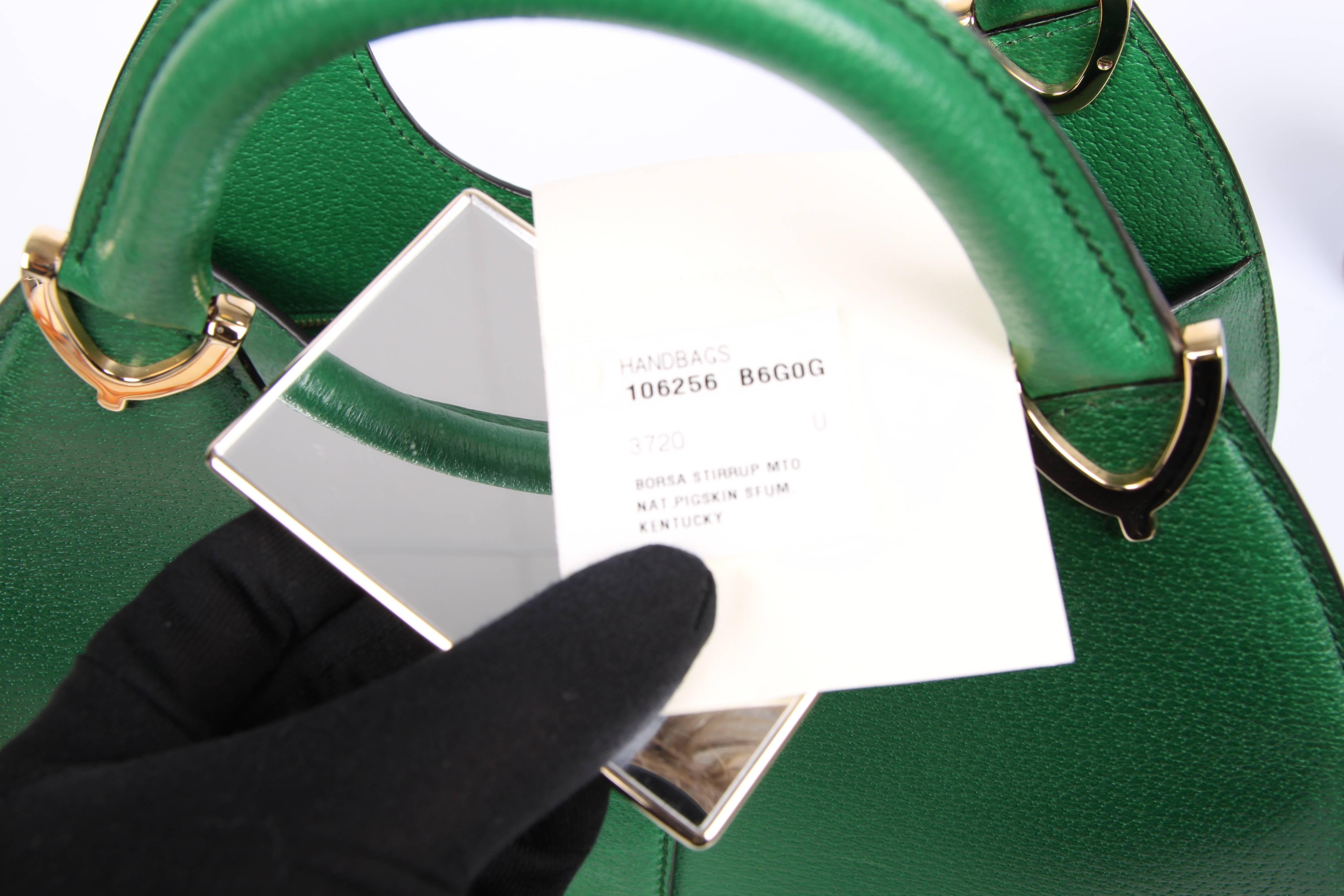   Gucci Stirrup Top Handle Bag - green   Gucci Stirrup Top Handle Bag - green    4
