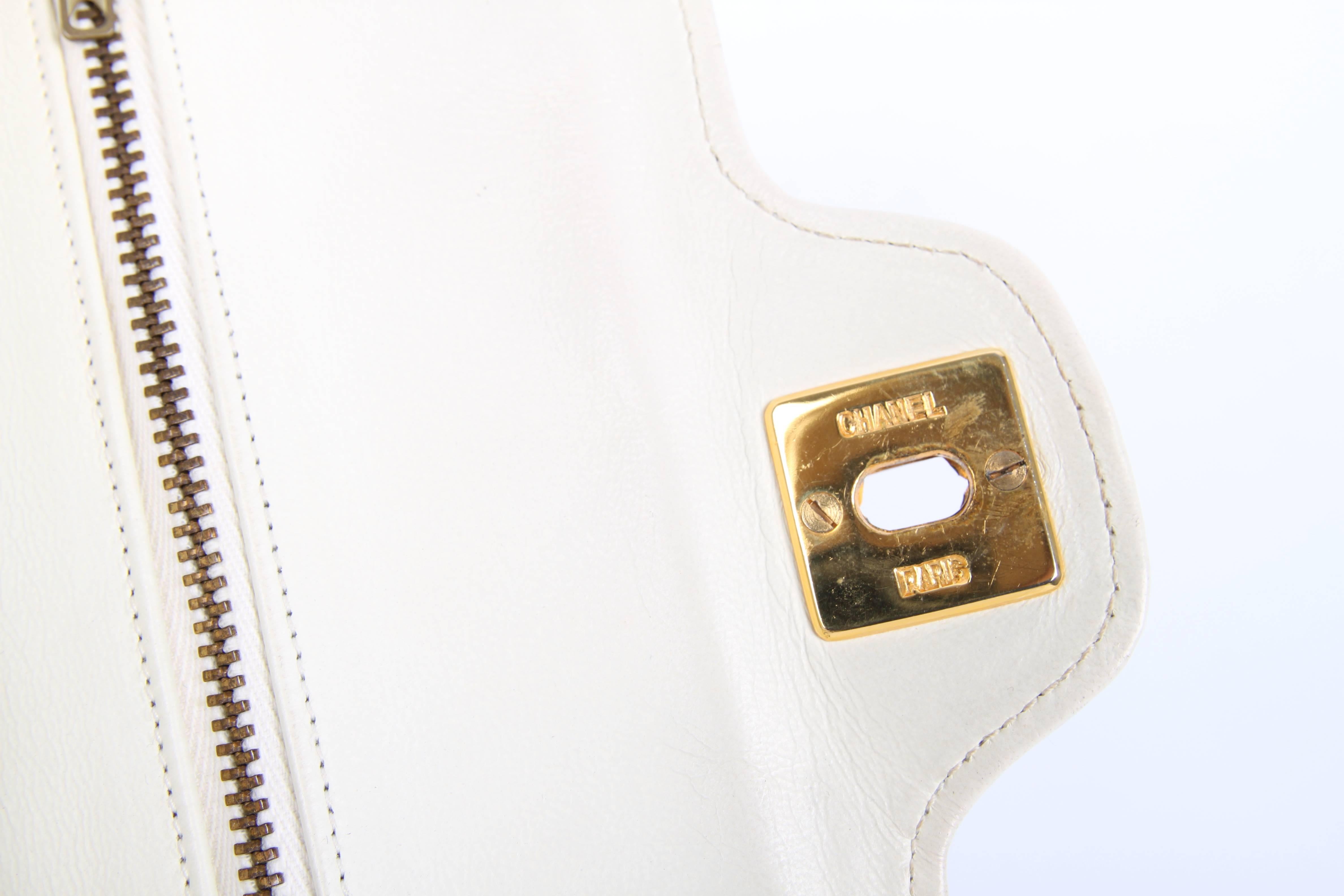 Chanel Vintage Double Flap Bag - ivory white 1