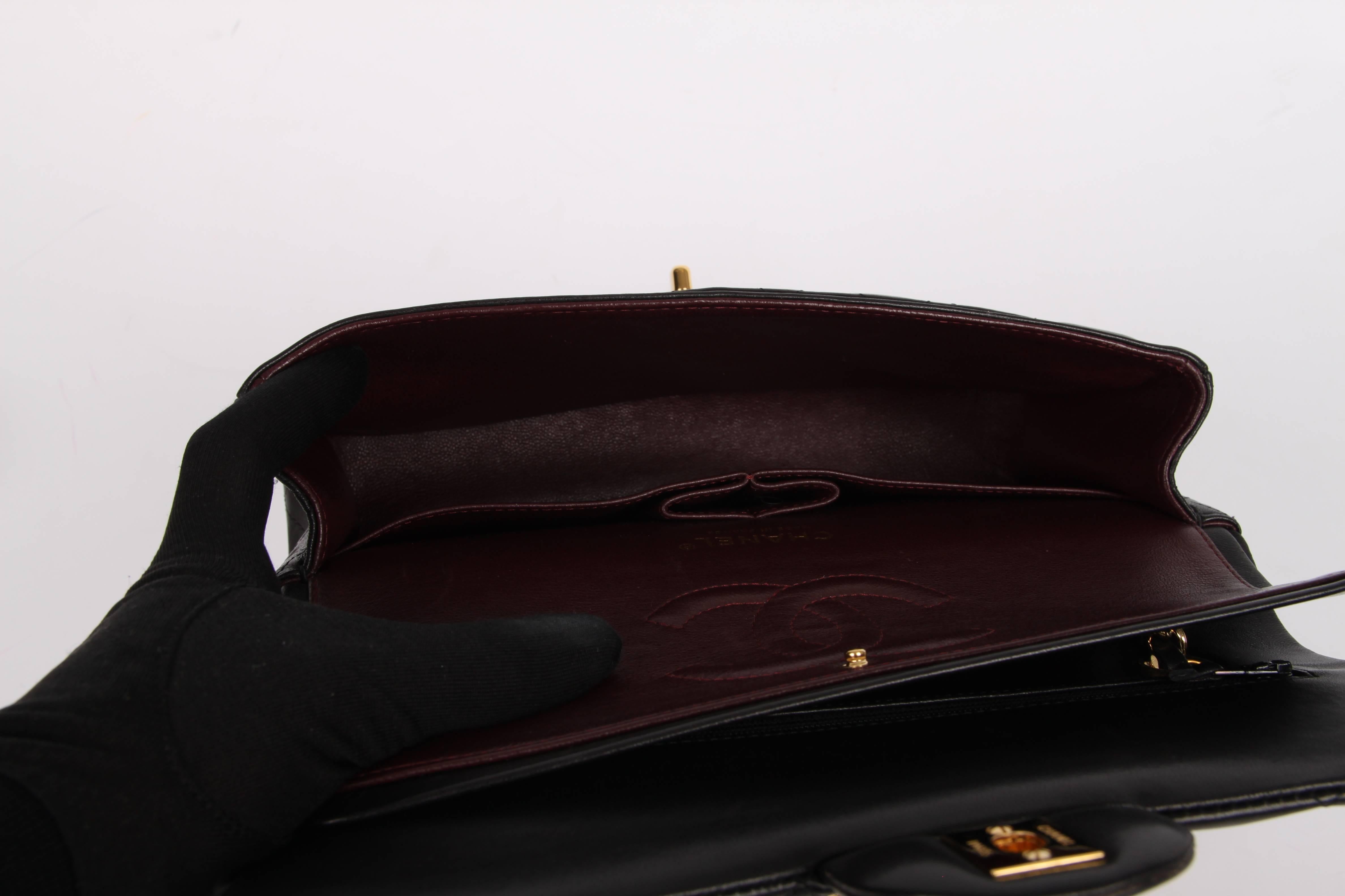 Chanel 2.55 Medium Classic Double Flap Bag - black/gold 2