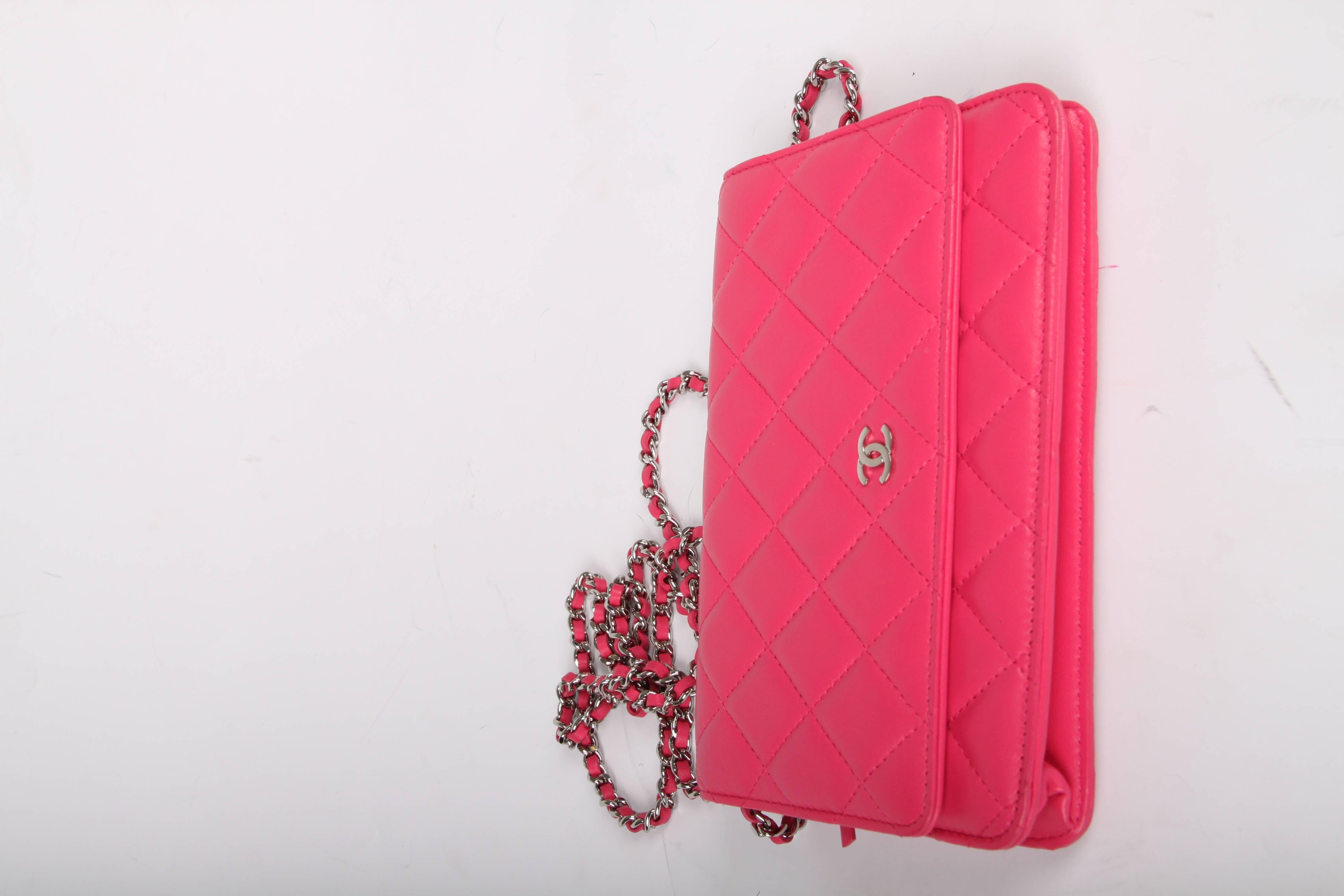 Pink Chanel Wallet On Chain WOC Bag - pink