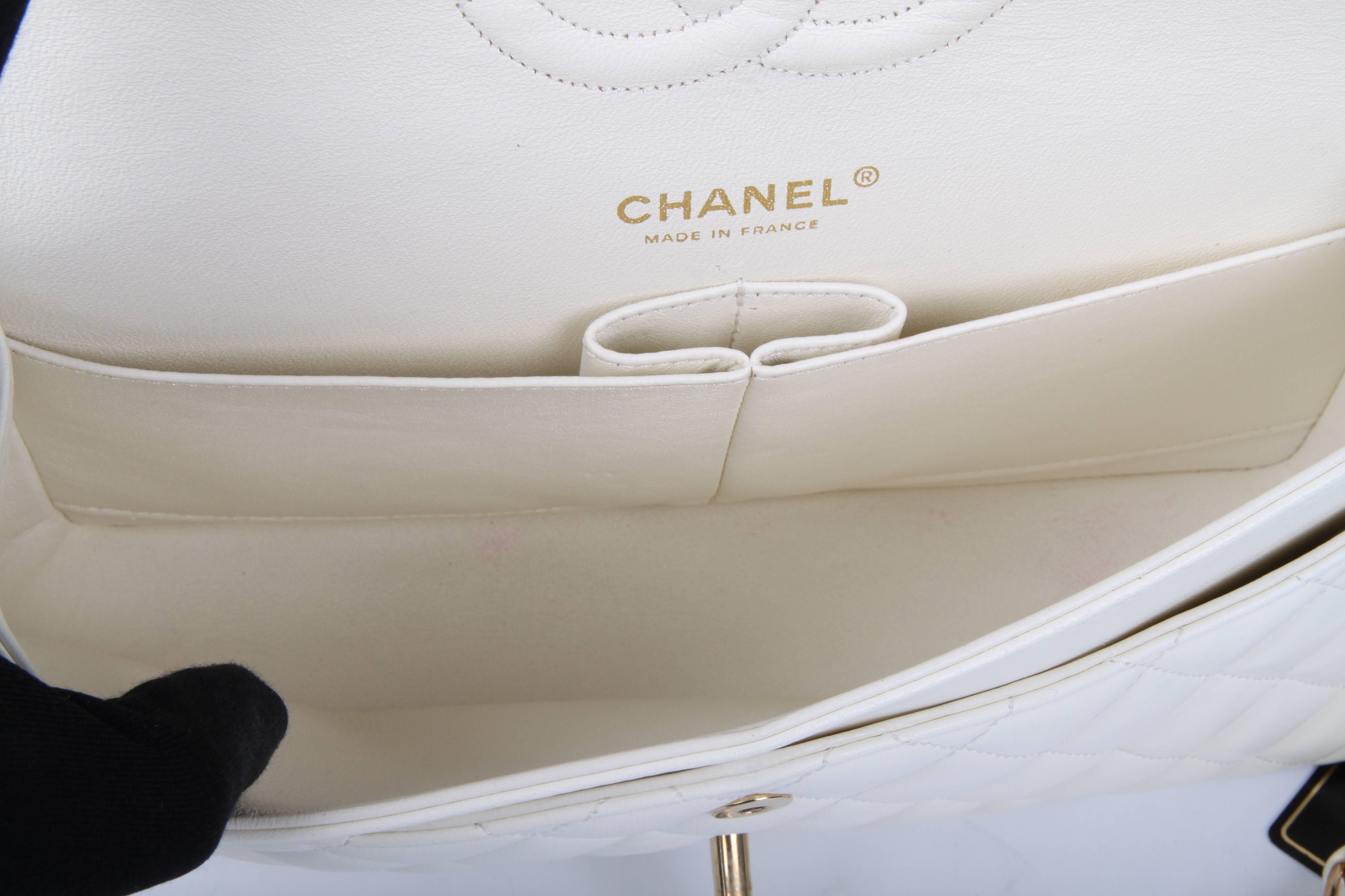 Women's Chanel 2.55 Medium Classic Double Flap Bag - ivory white/gold