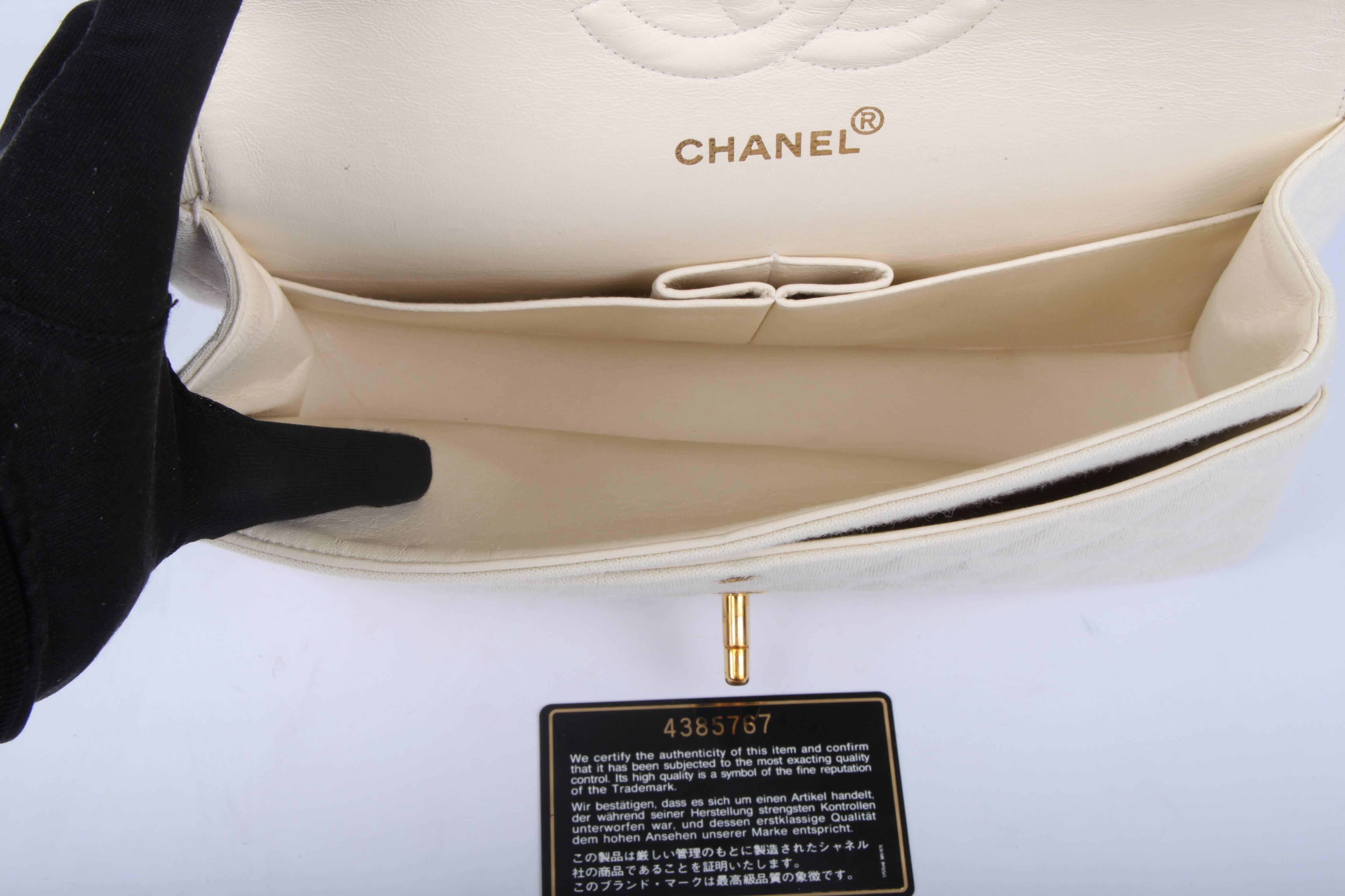 Chanel 2.55 Reissue Medium Double Flap Bag Jersey - ivory white 1996/1997 1