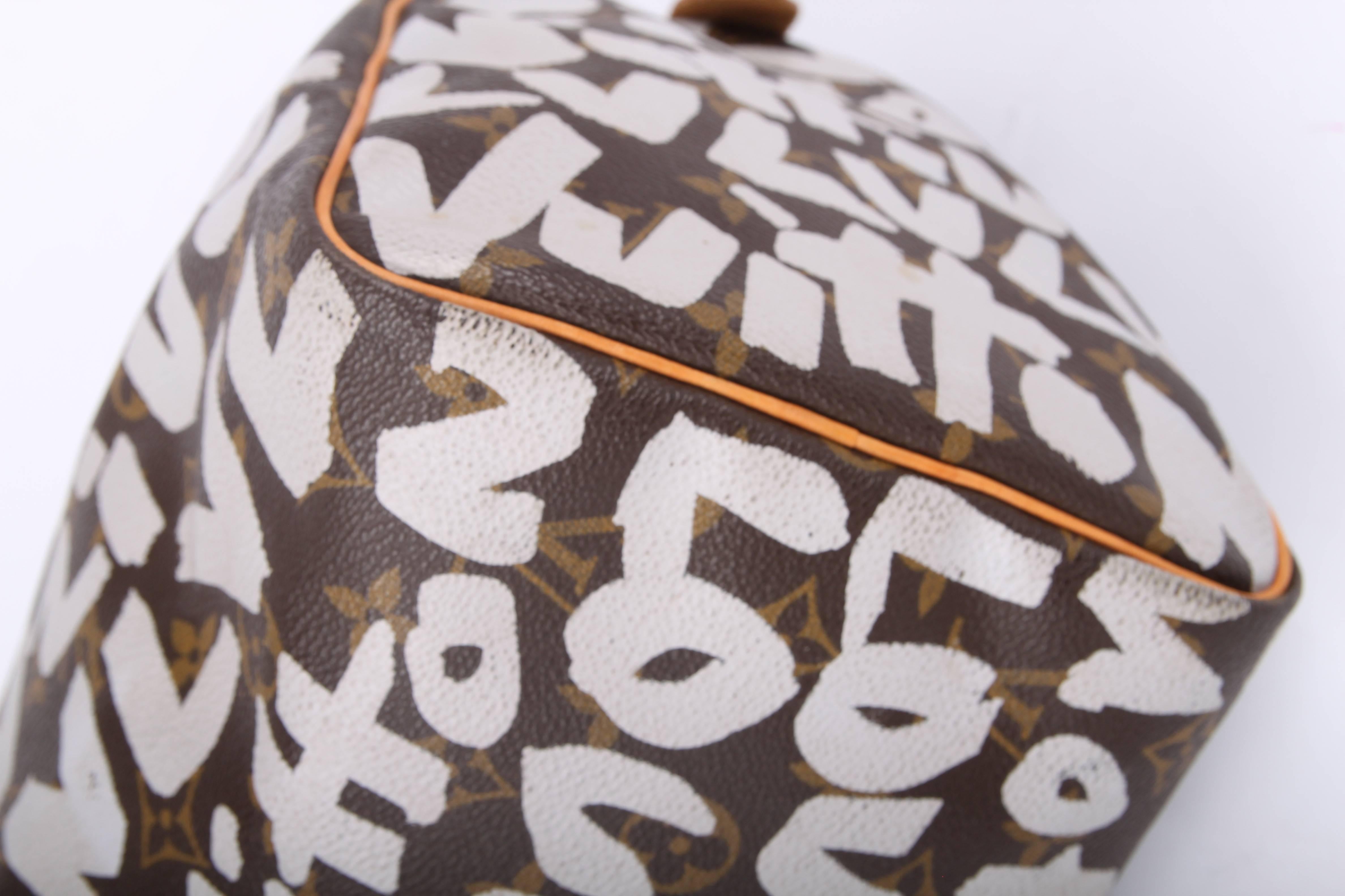 Brown Louis Vuitton Limited Edition Silver Graffiti Stephen Sprouse Speedy 30 Bag