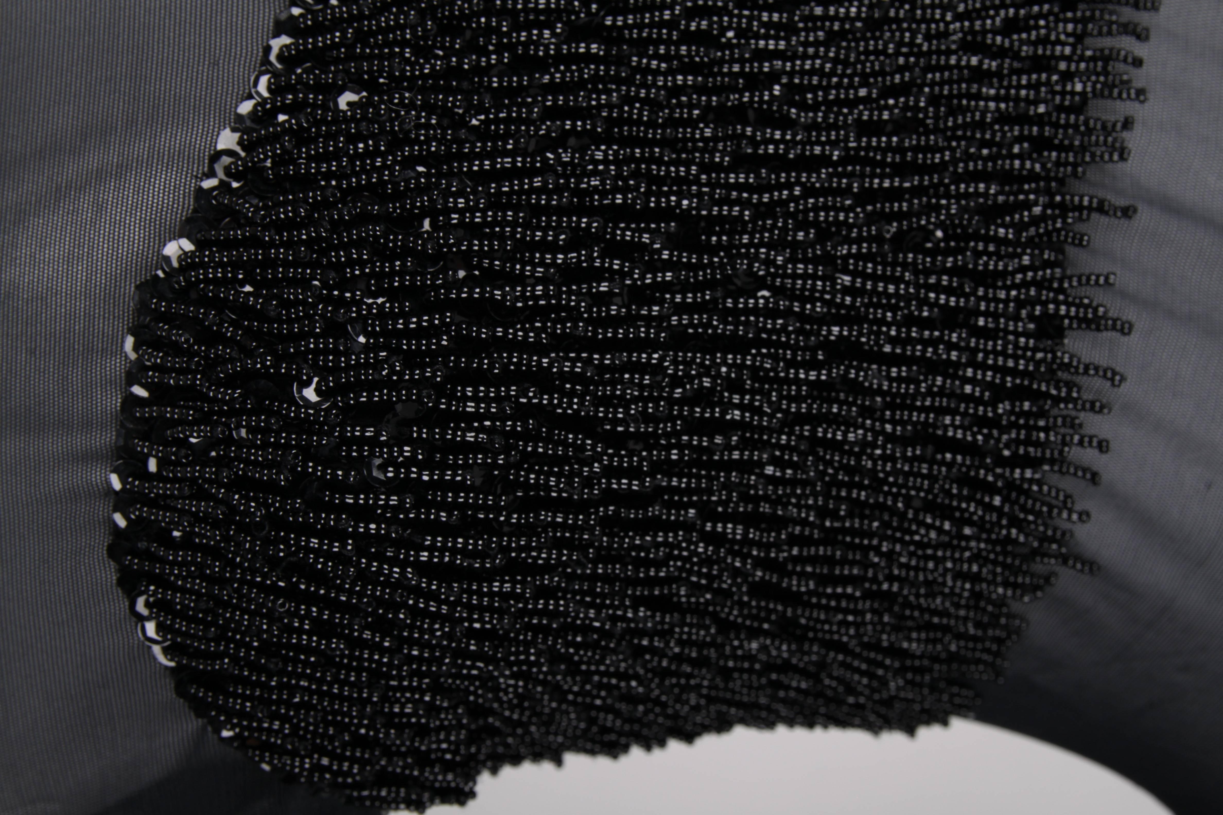 Black Escada Couture Beaded Bodysuit - black