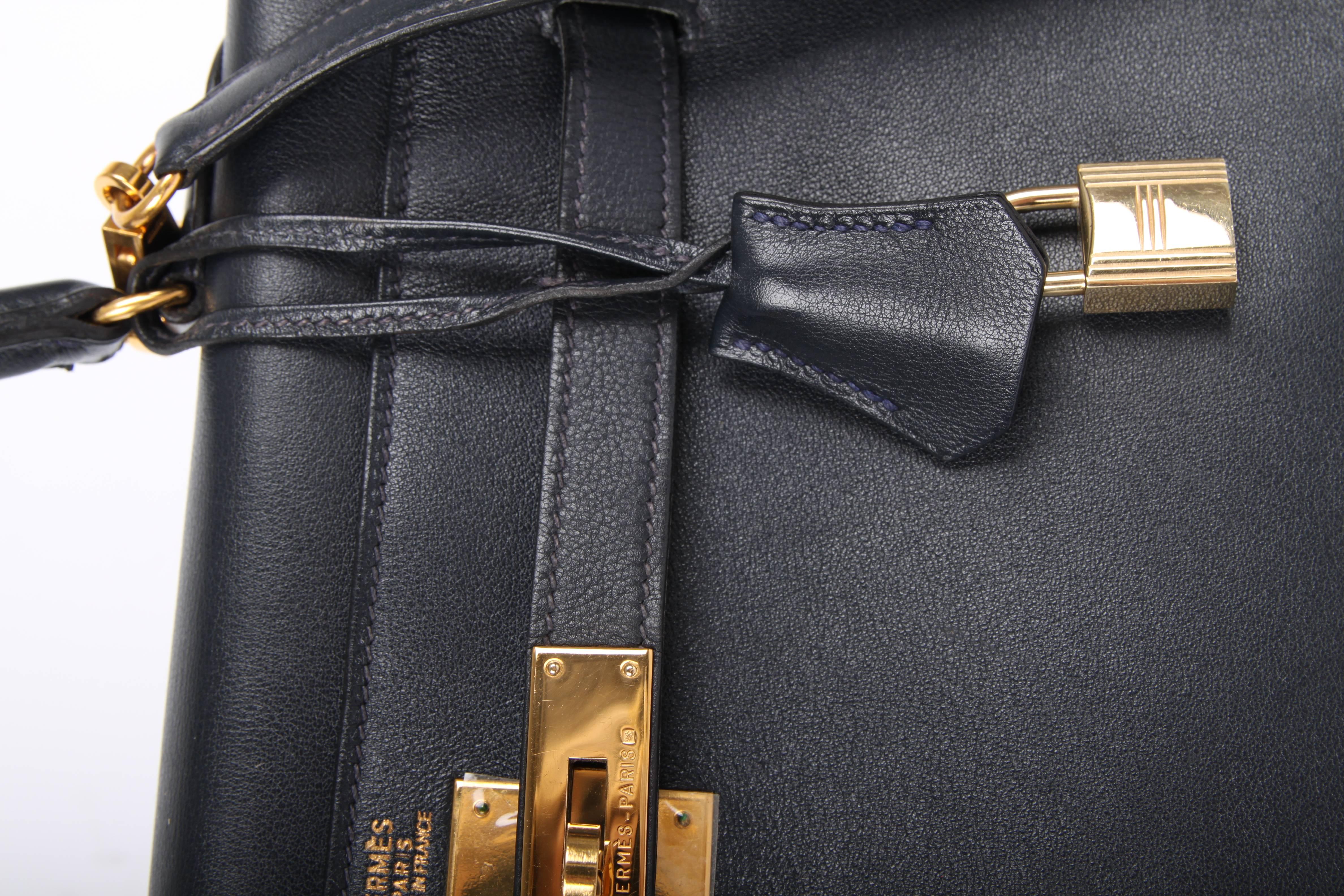 Women's Hermès Kelly Bag 32 Swift Leather - dark blue