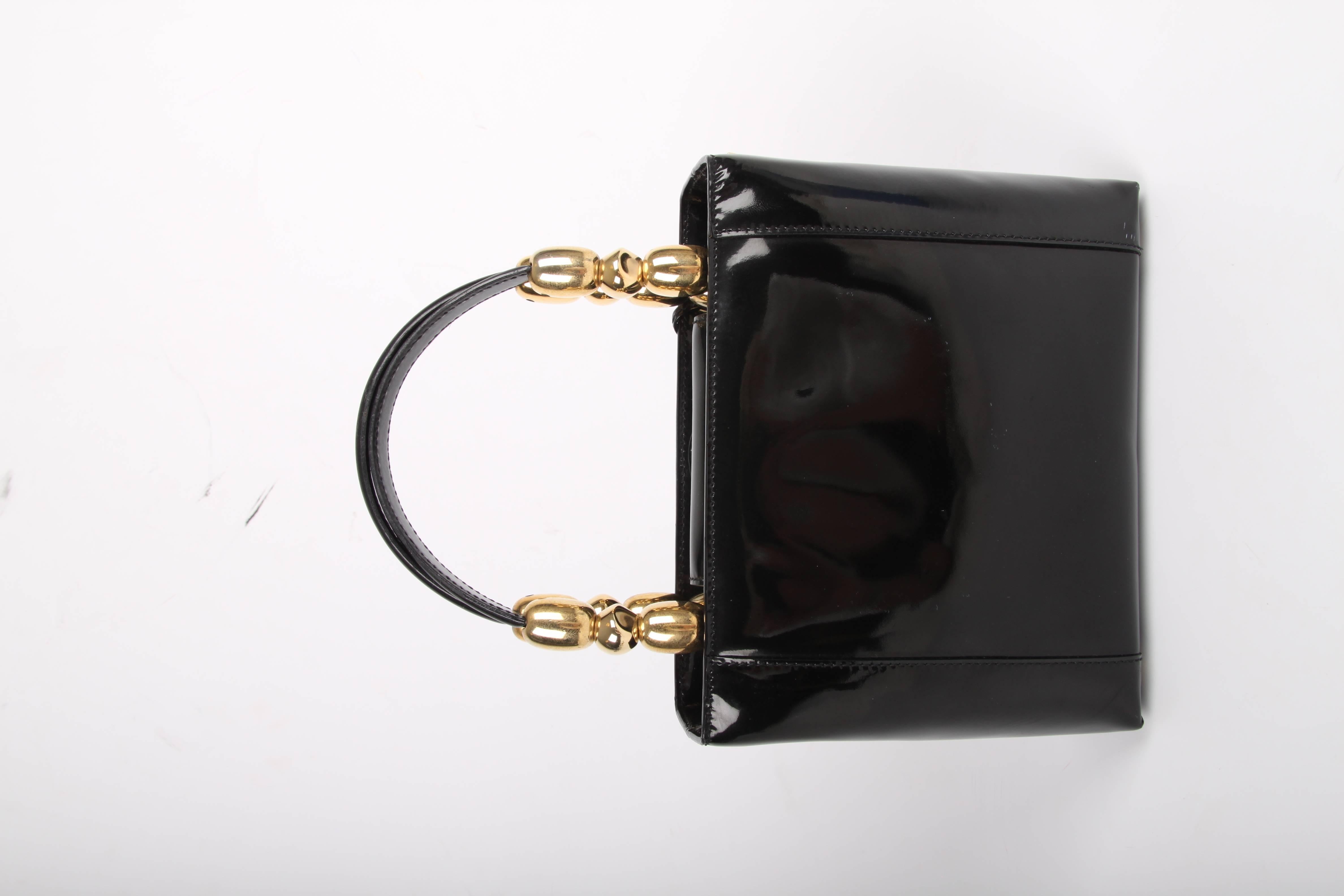 Christian Dior Vintage Lady Dior Patent Leather Bag - black In Good Condition In Baarn, NL