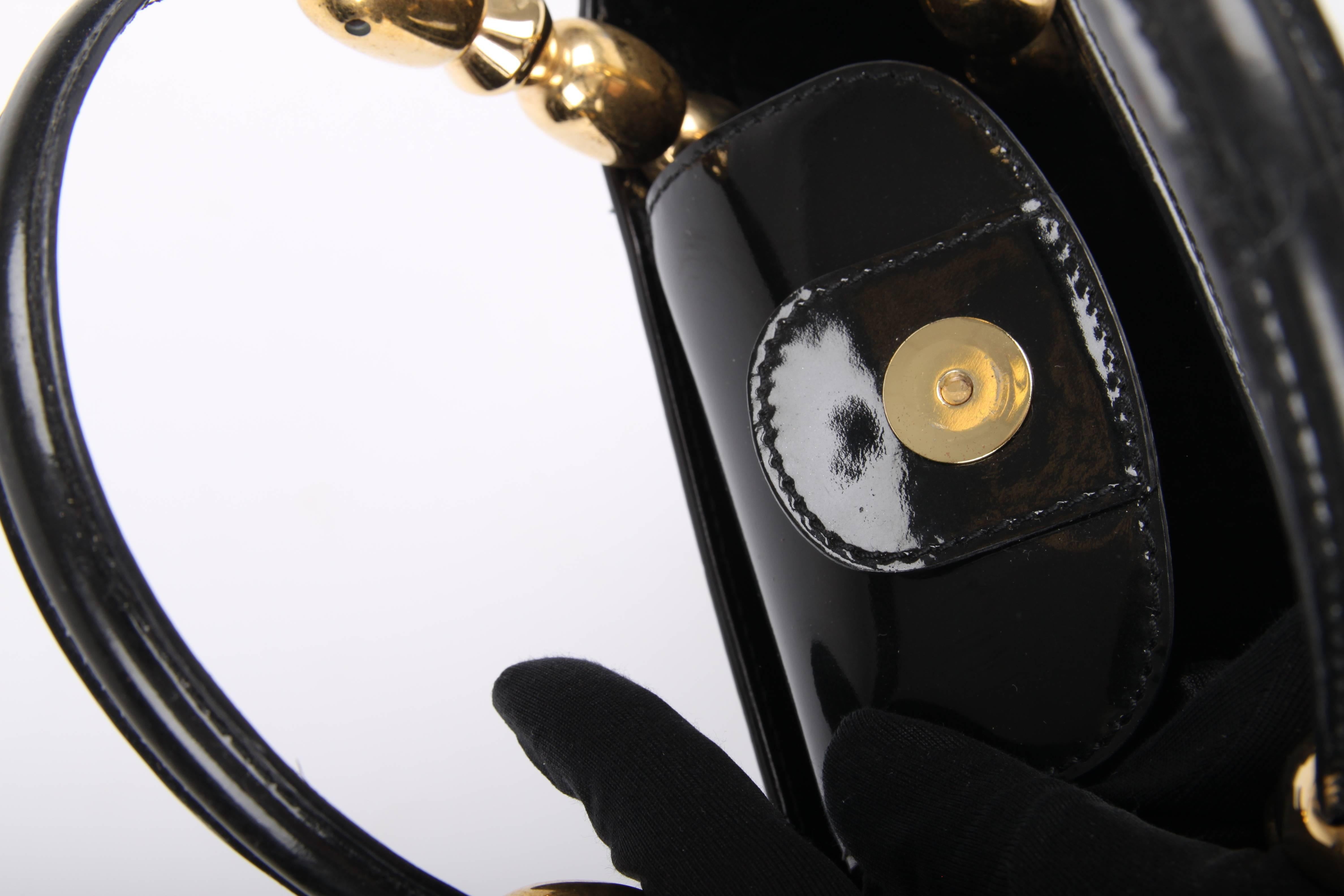 Christian Dior Vintage Lady Dior Patent Leather Bag - black 4