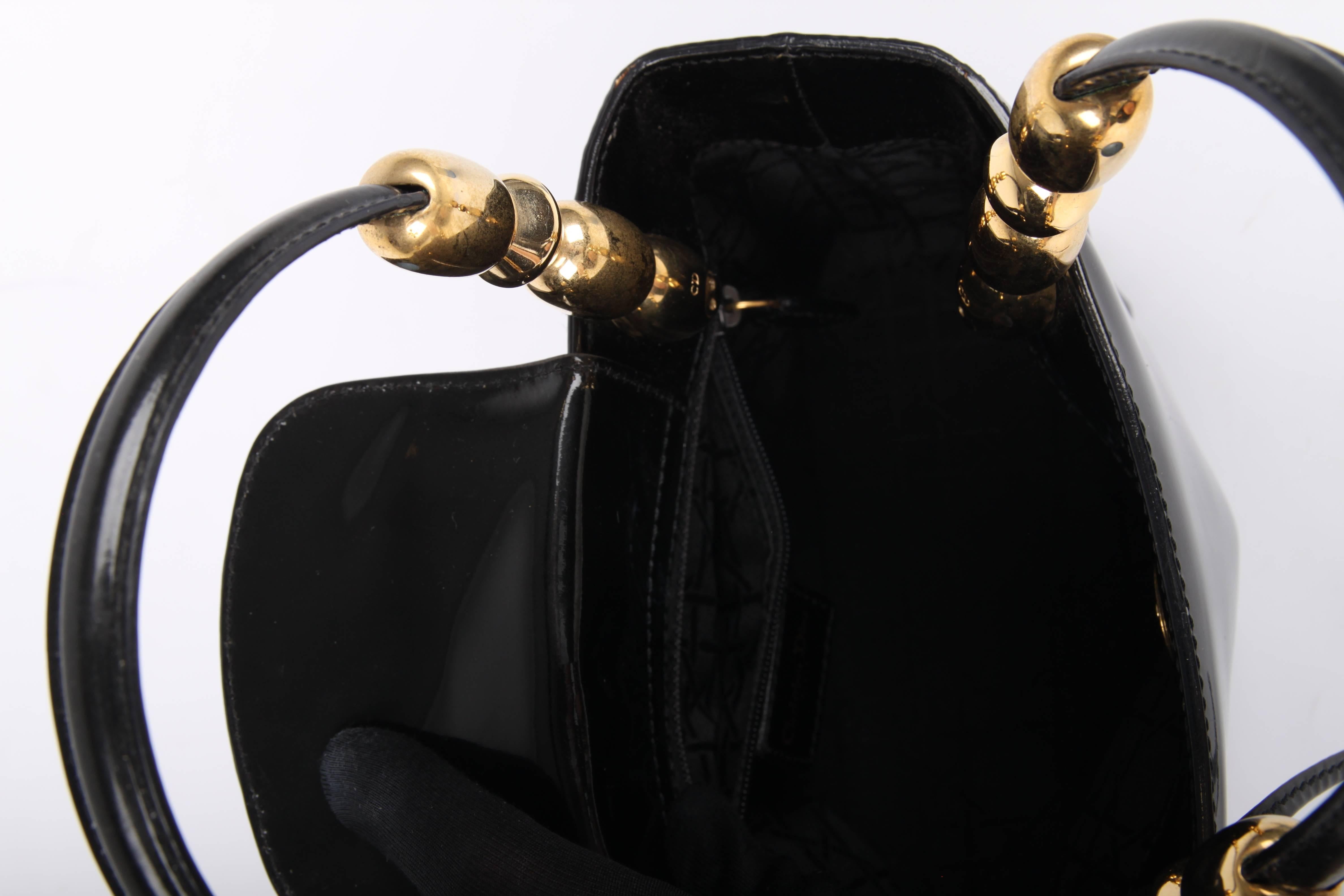 Christian Dior Vintage Lady Dior Patent Leather Bag - black 8
