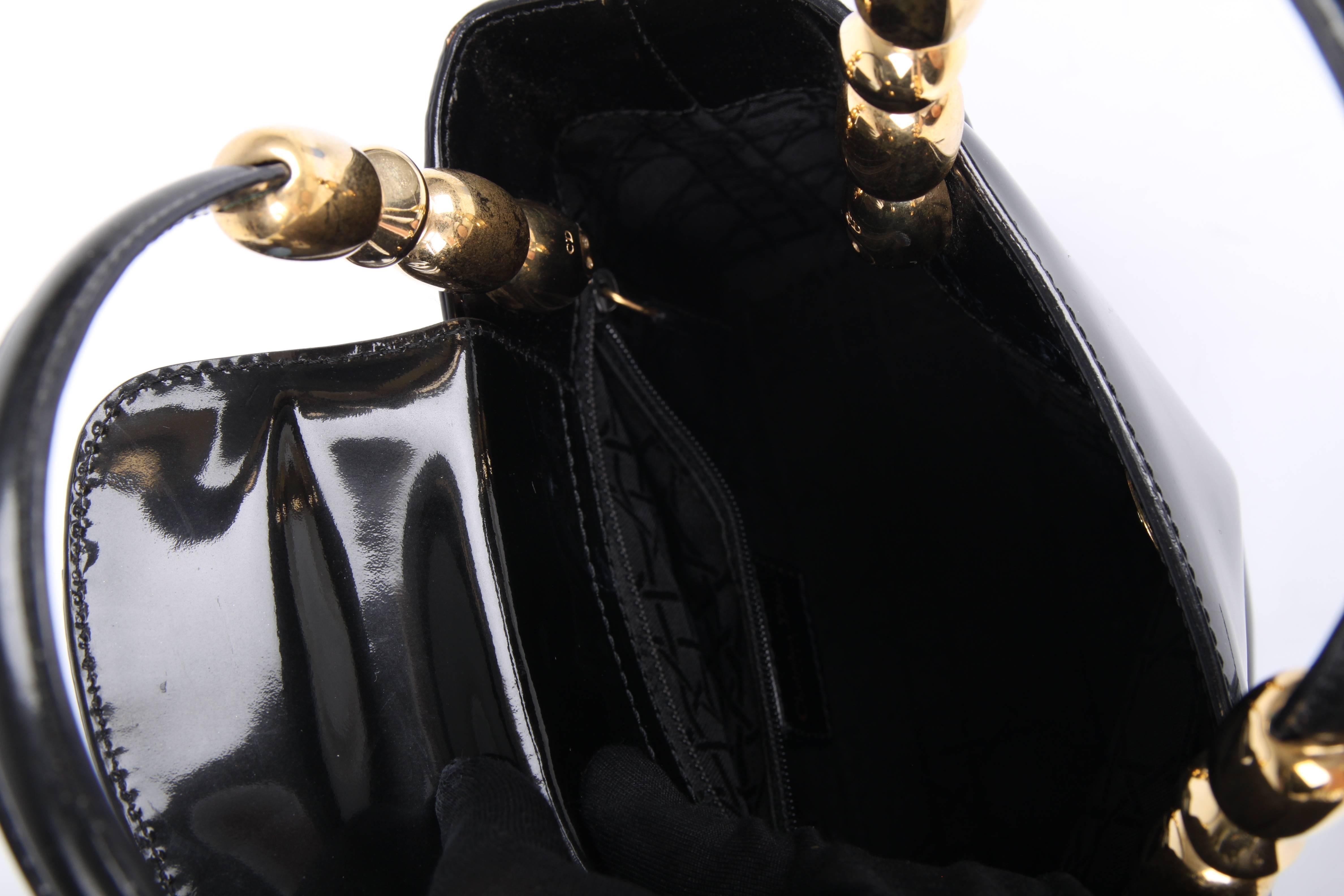 Christian Dior Vintage Lady Dior Patent Leather Bag - black 9