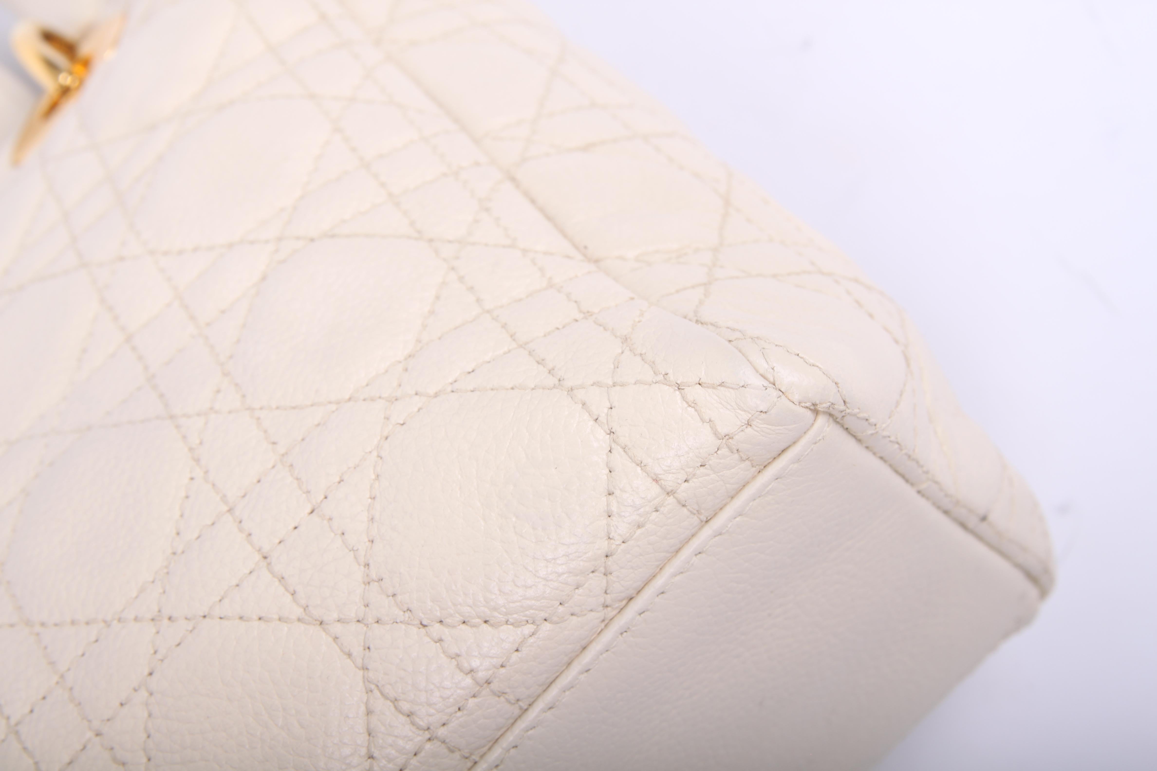 My Lady Dior Bag Medium Soft Grained Calfskin Leather - creamy white 1
