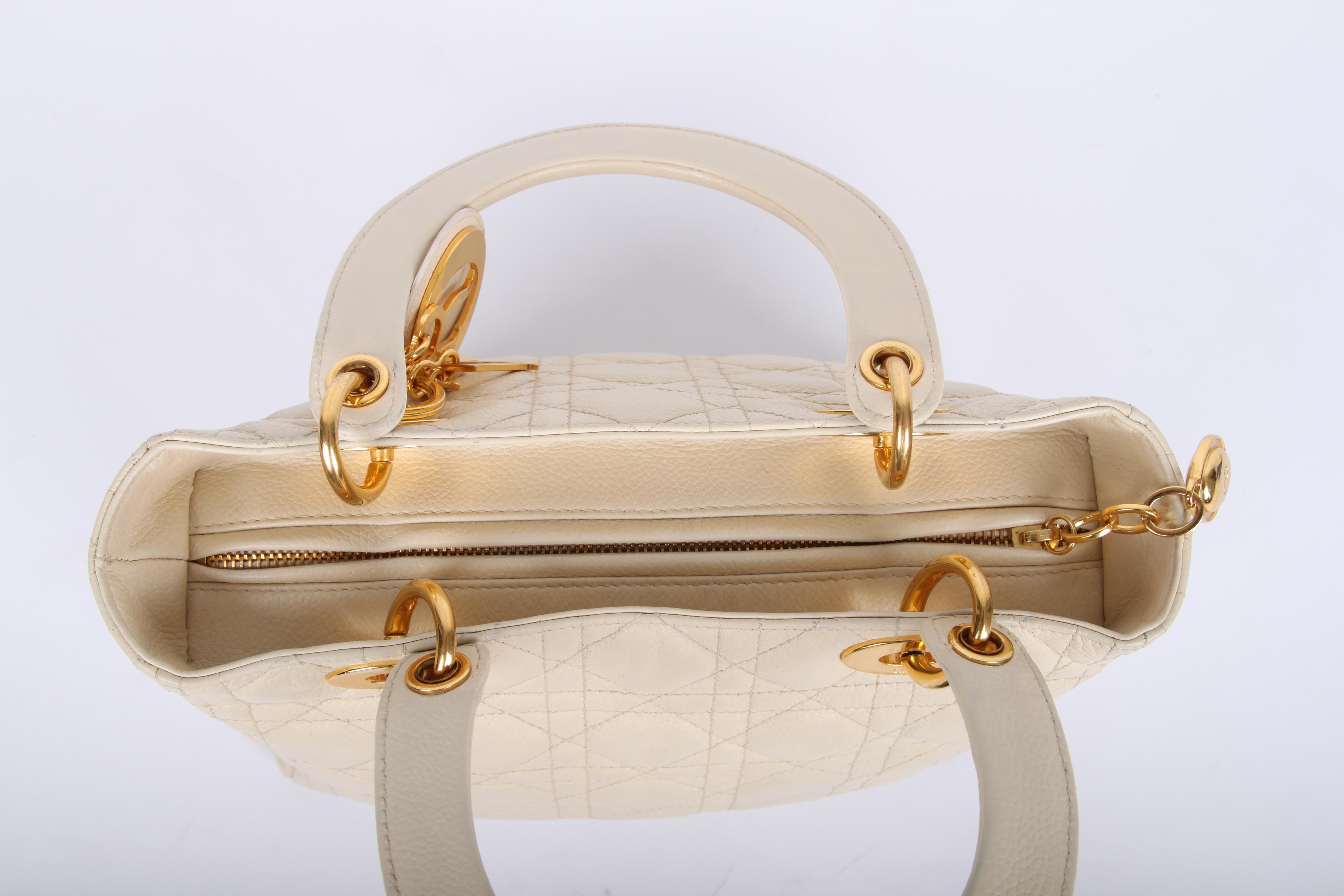 My Lady Dior Bag Medium Soft Grained Calfskin Leather - creamy white 2