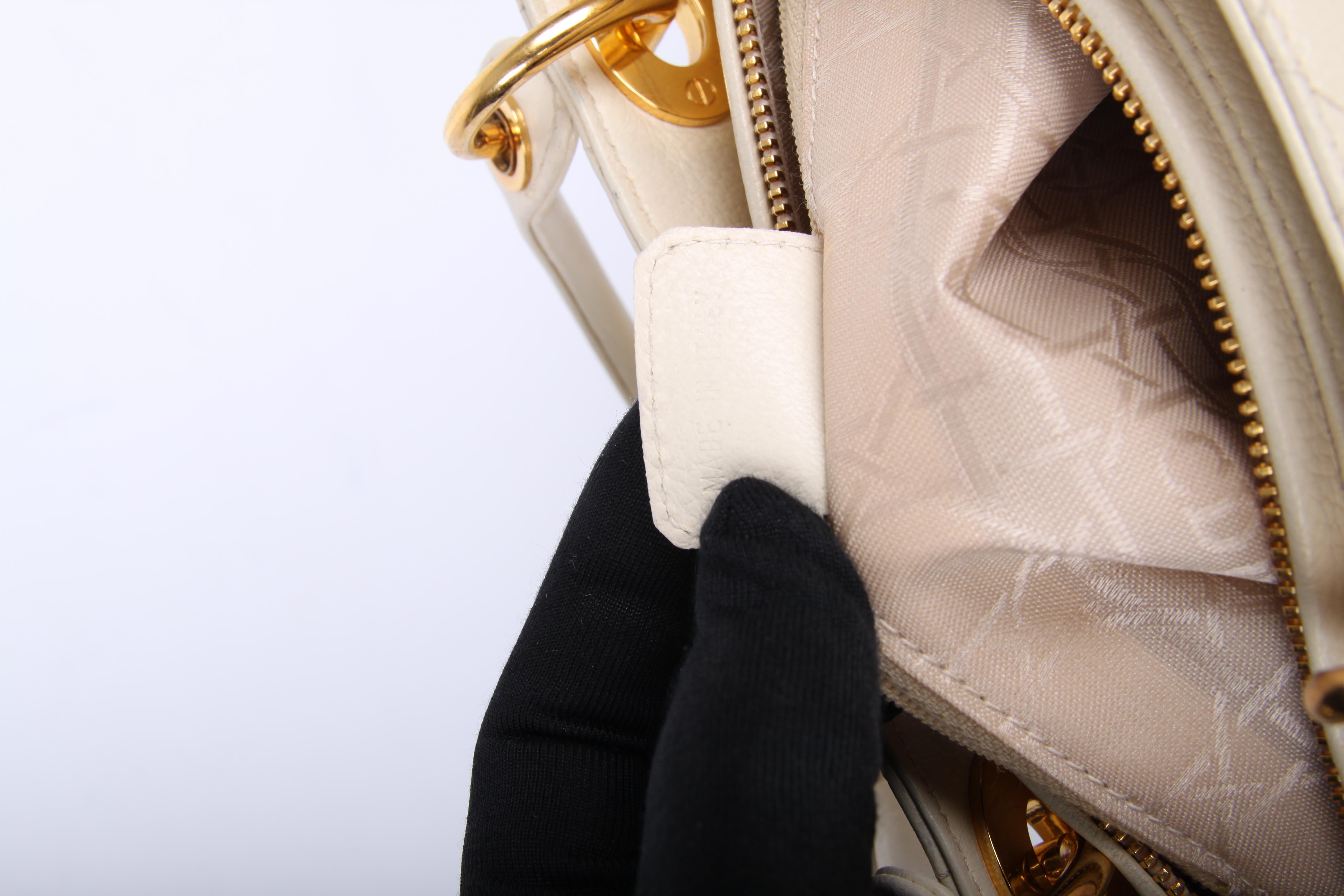 My Lady Dior Bag Medium Soft Grained Calfskin Leather - creamy white 4