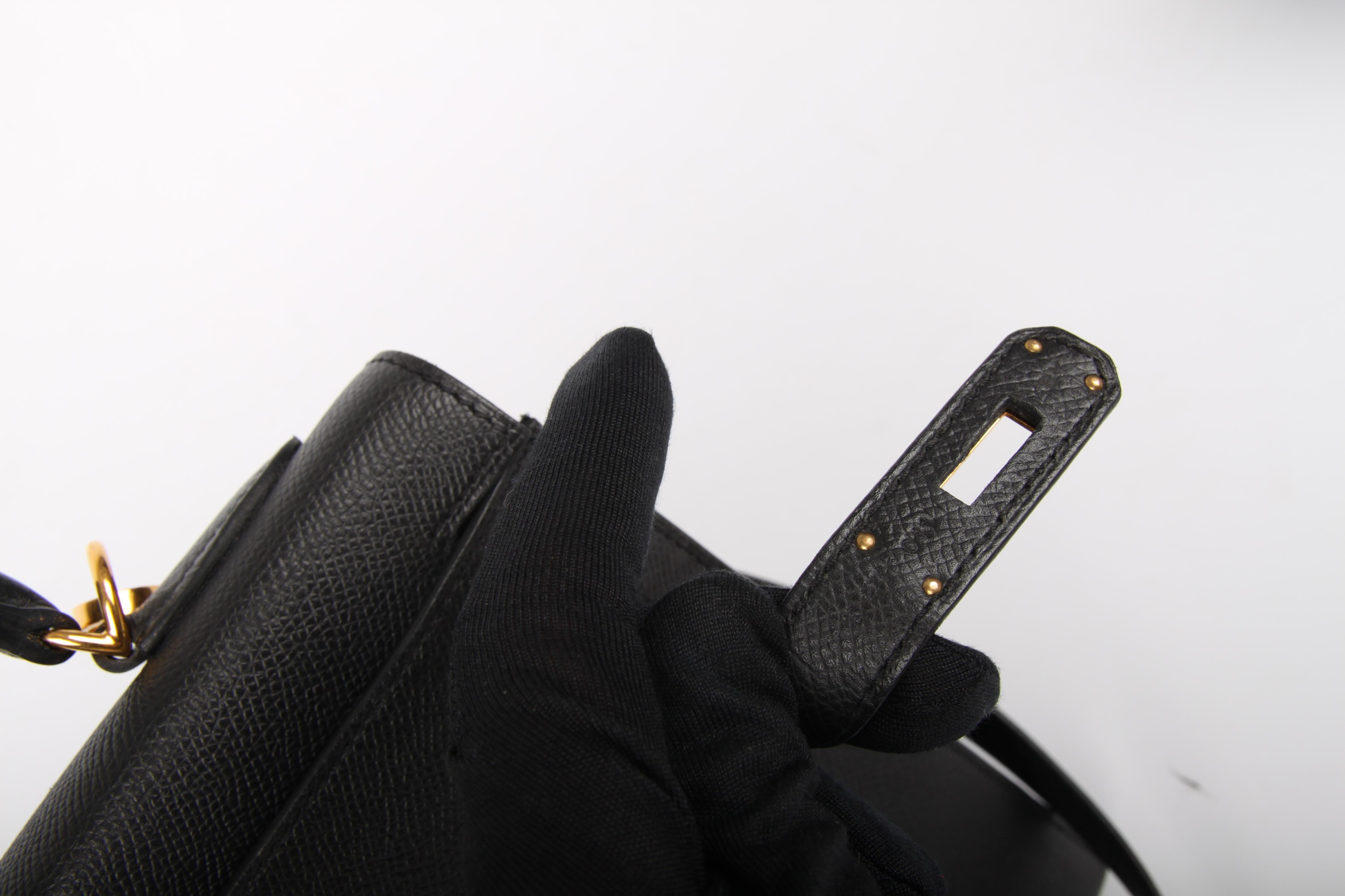 Hermes black Epsom Leather Kelly Sellier 32 Bag  For Sale 1