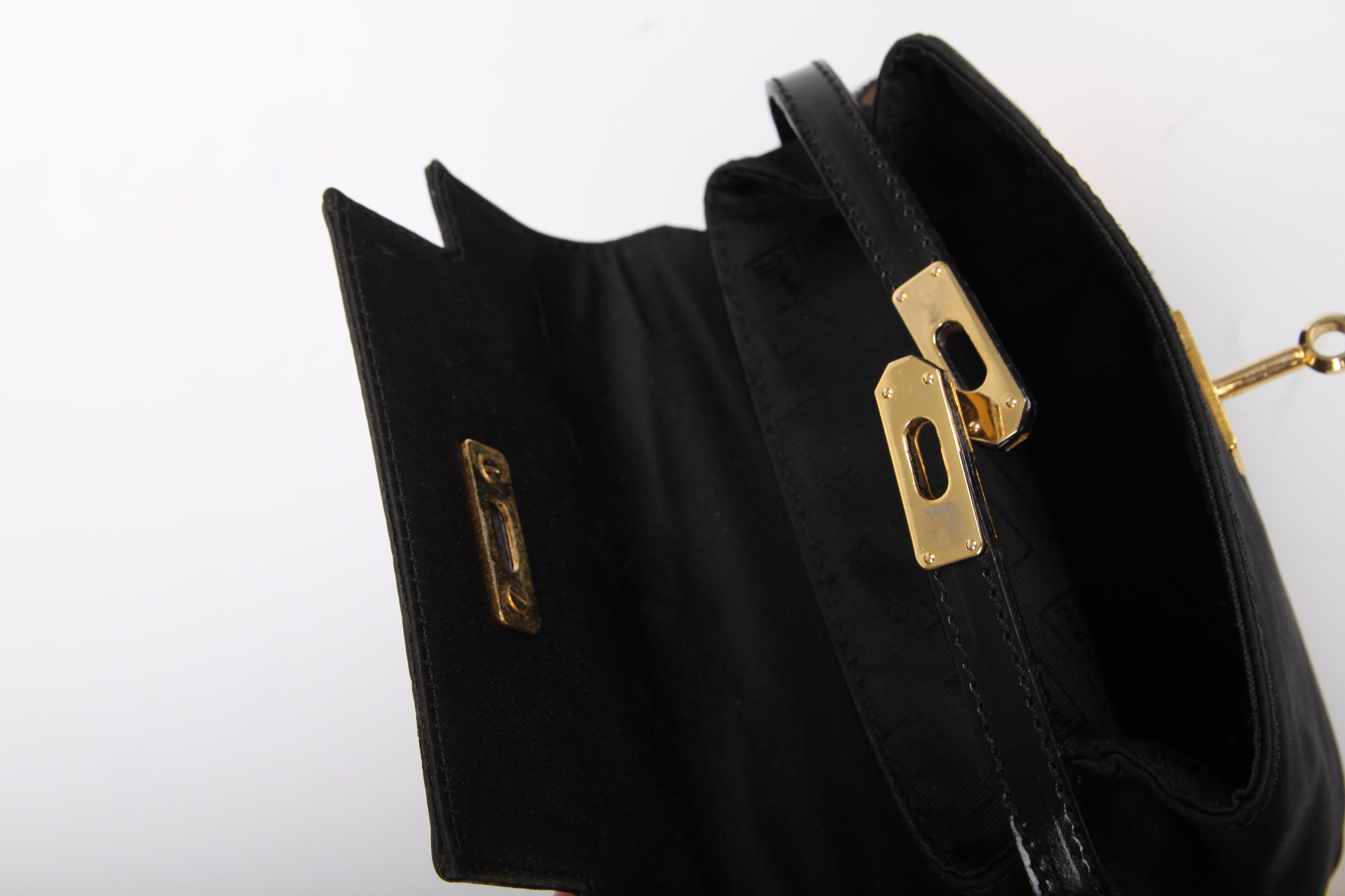 Moschino Vintage black Mini Belt Bag with Peace / Love Belt For Sale 4