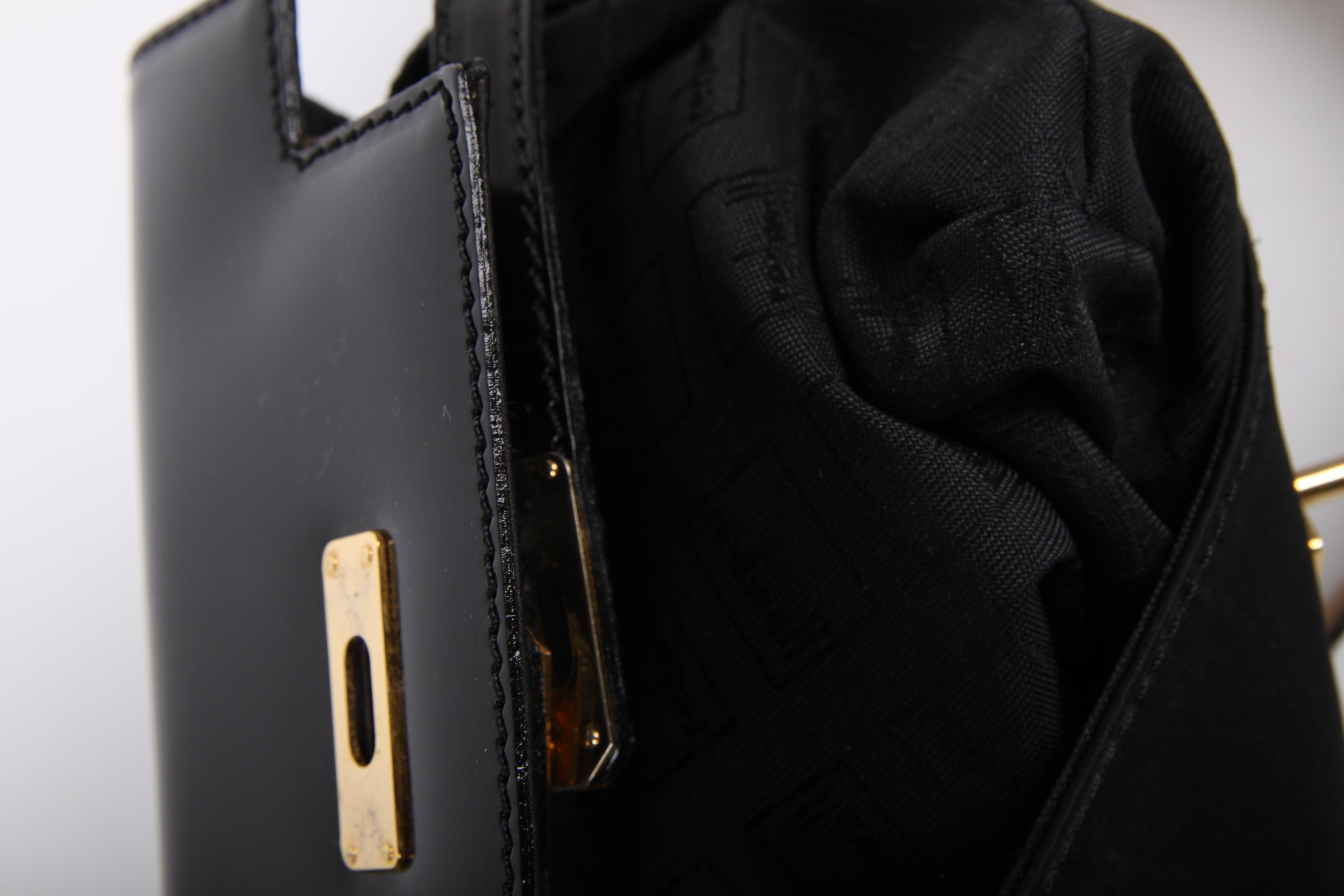 Moschino Vintage black Mini Belt Bag with Peace / Love Belt For Sale 5