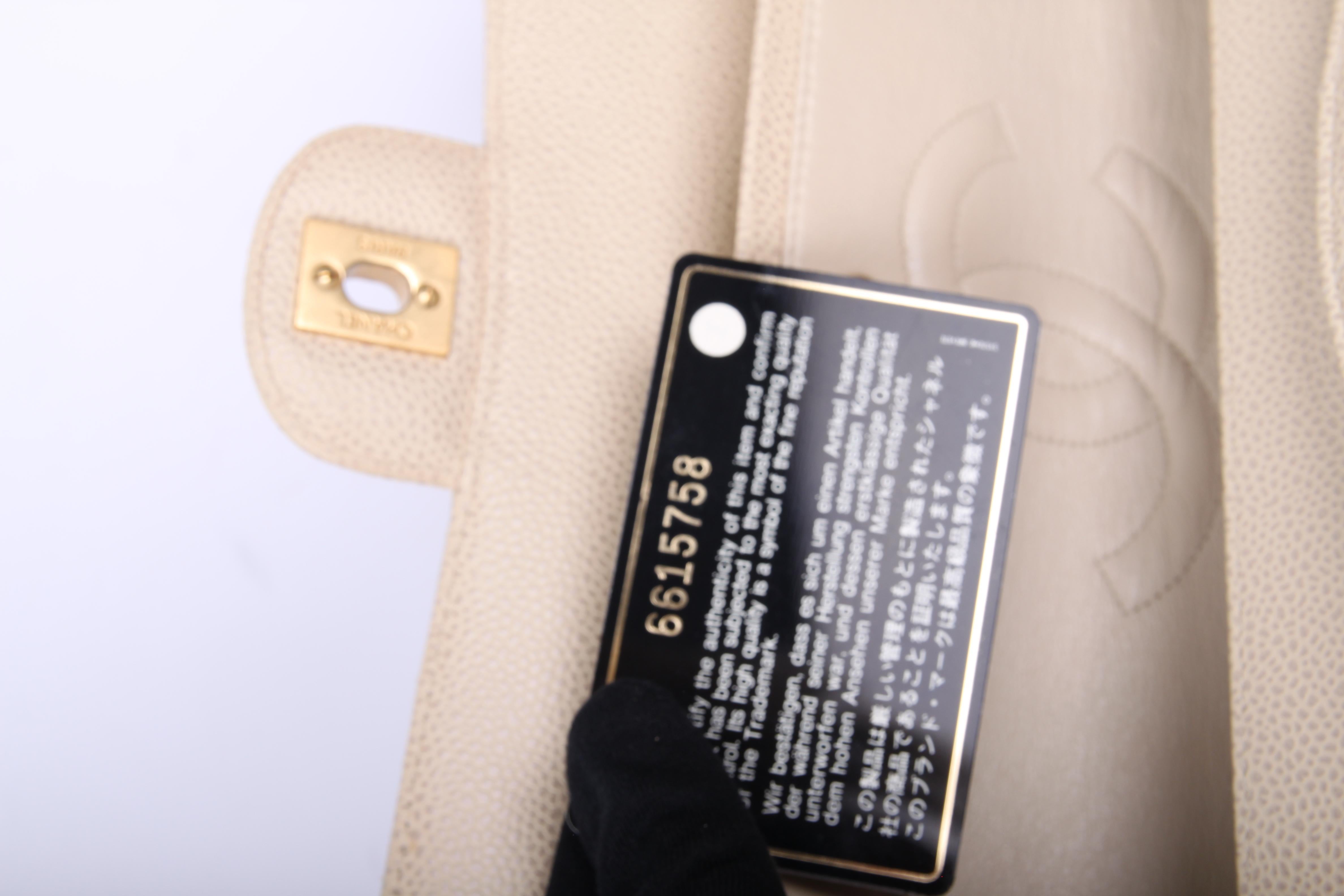 Women's Chanel mini shopper - beige caviar leather
