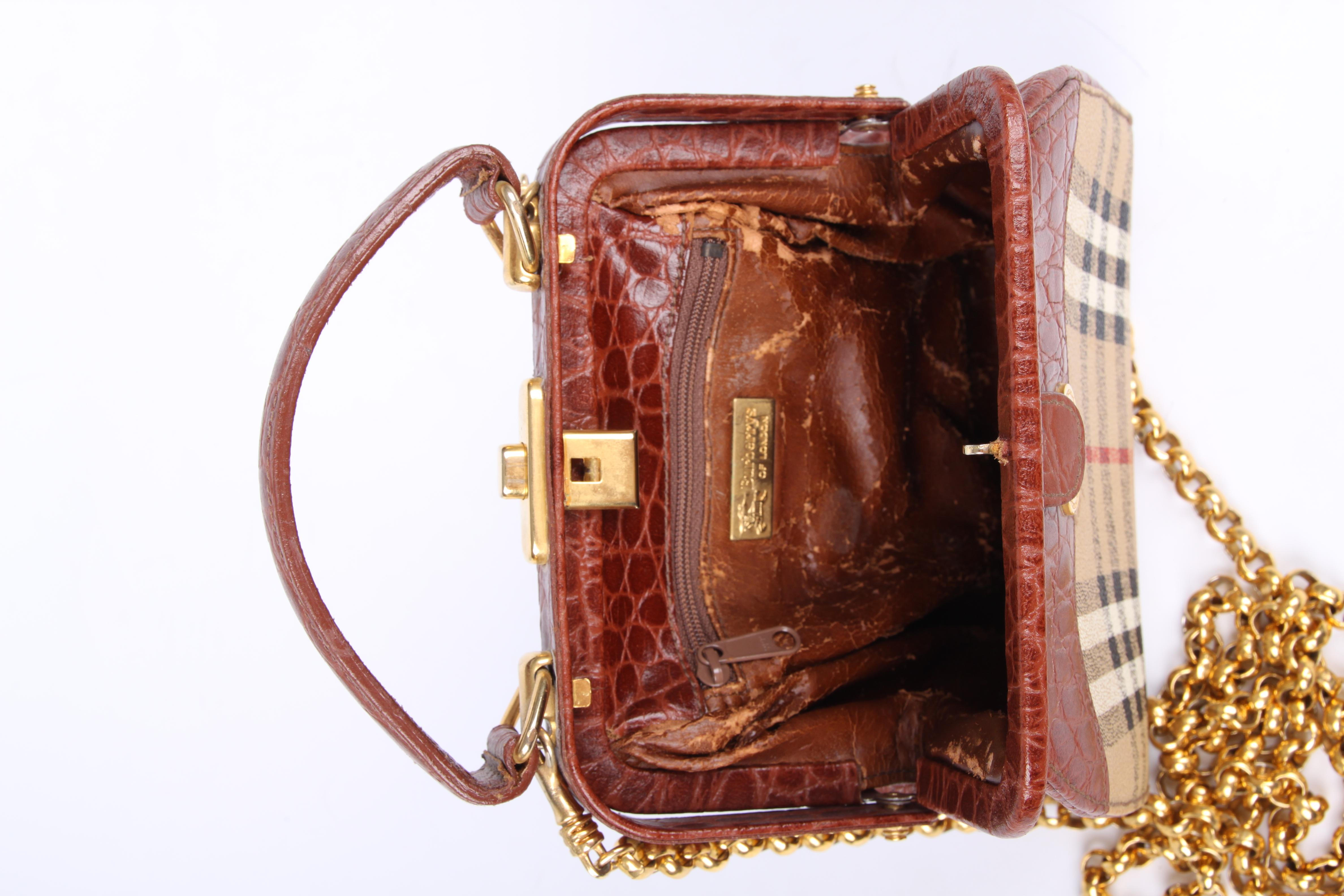 Burberry Vintage Canvas & Leather Shoulder/Crossbody Bag - brown For Sale 2