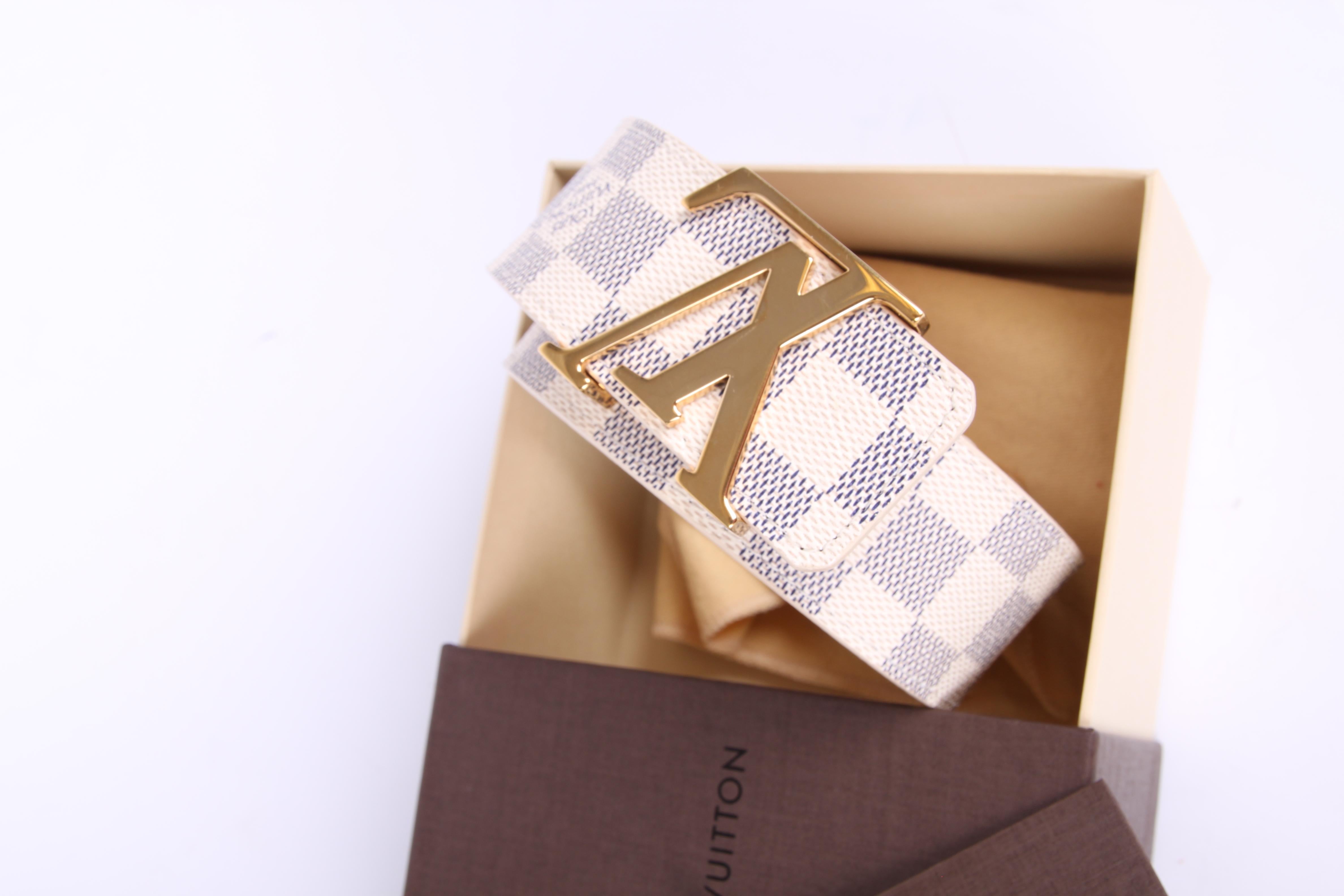louis vuitton belt blue and white