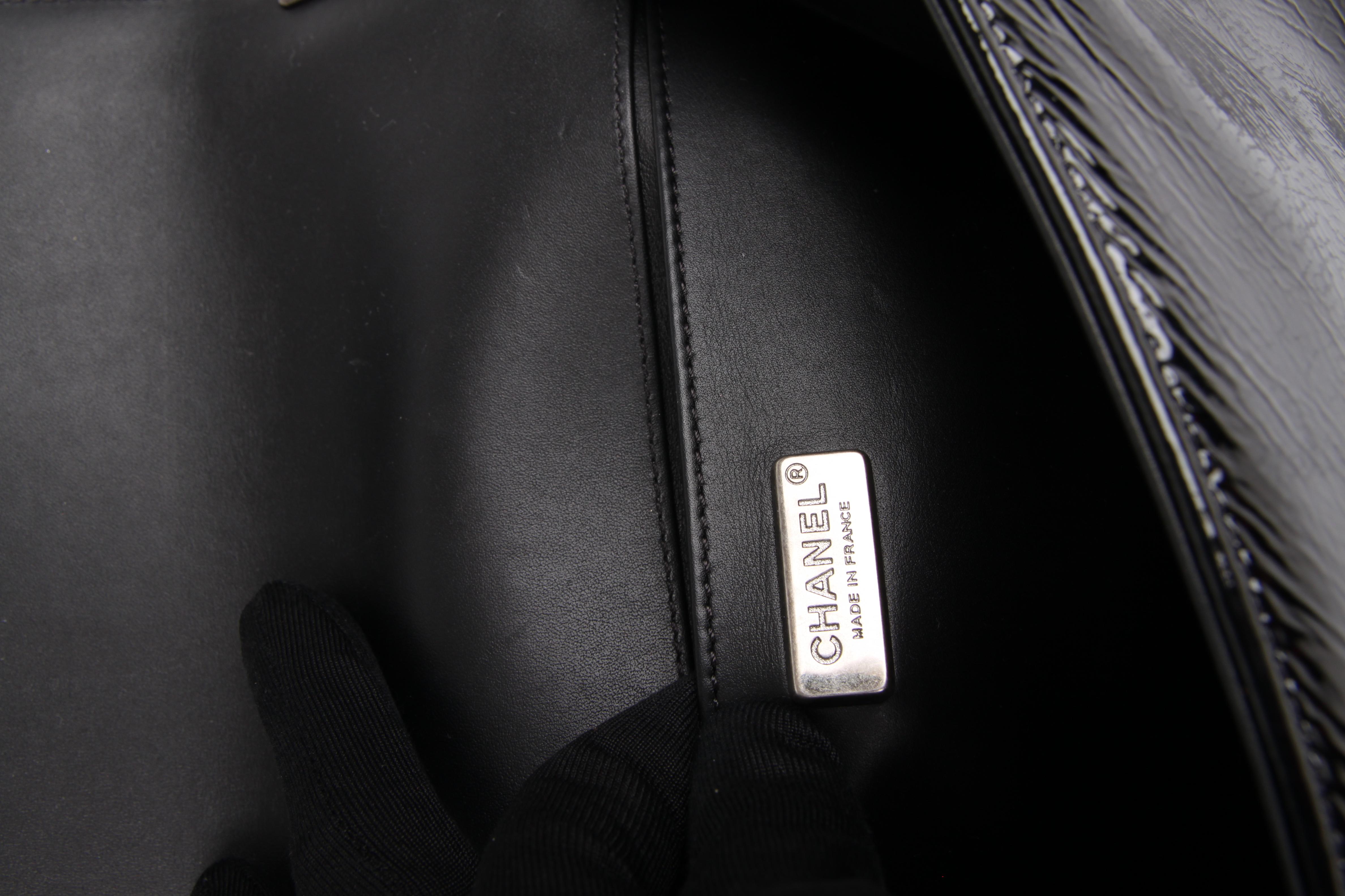 Black Chanel Le Boy Bag Python Leather Medium - black For Sale
