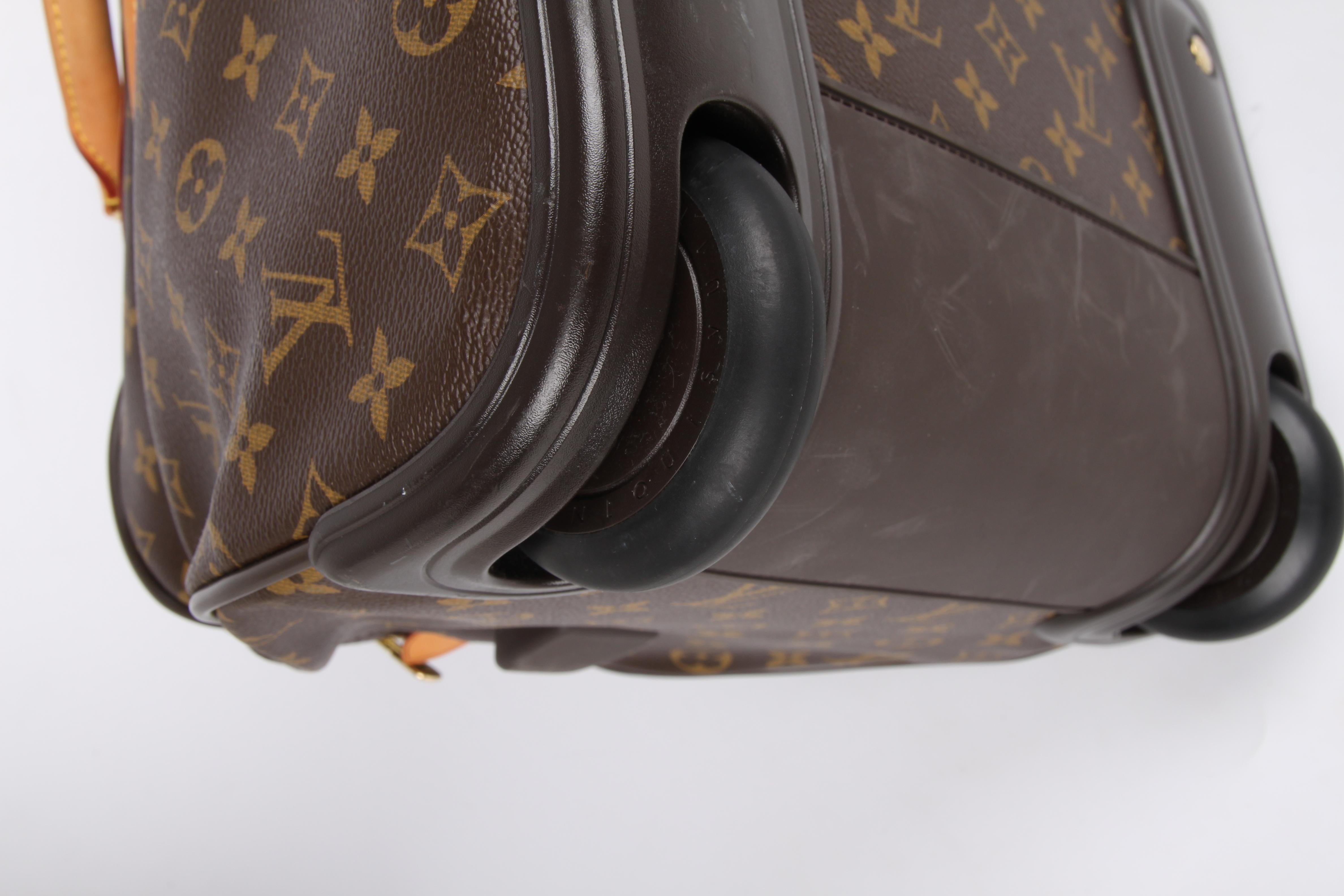 Brown Louis Vuitton Monogram Canvas Eole 50 Rolling Duffle Bag - brown