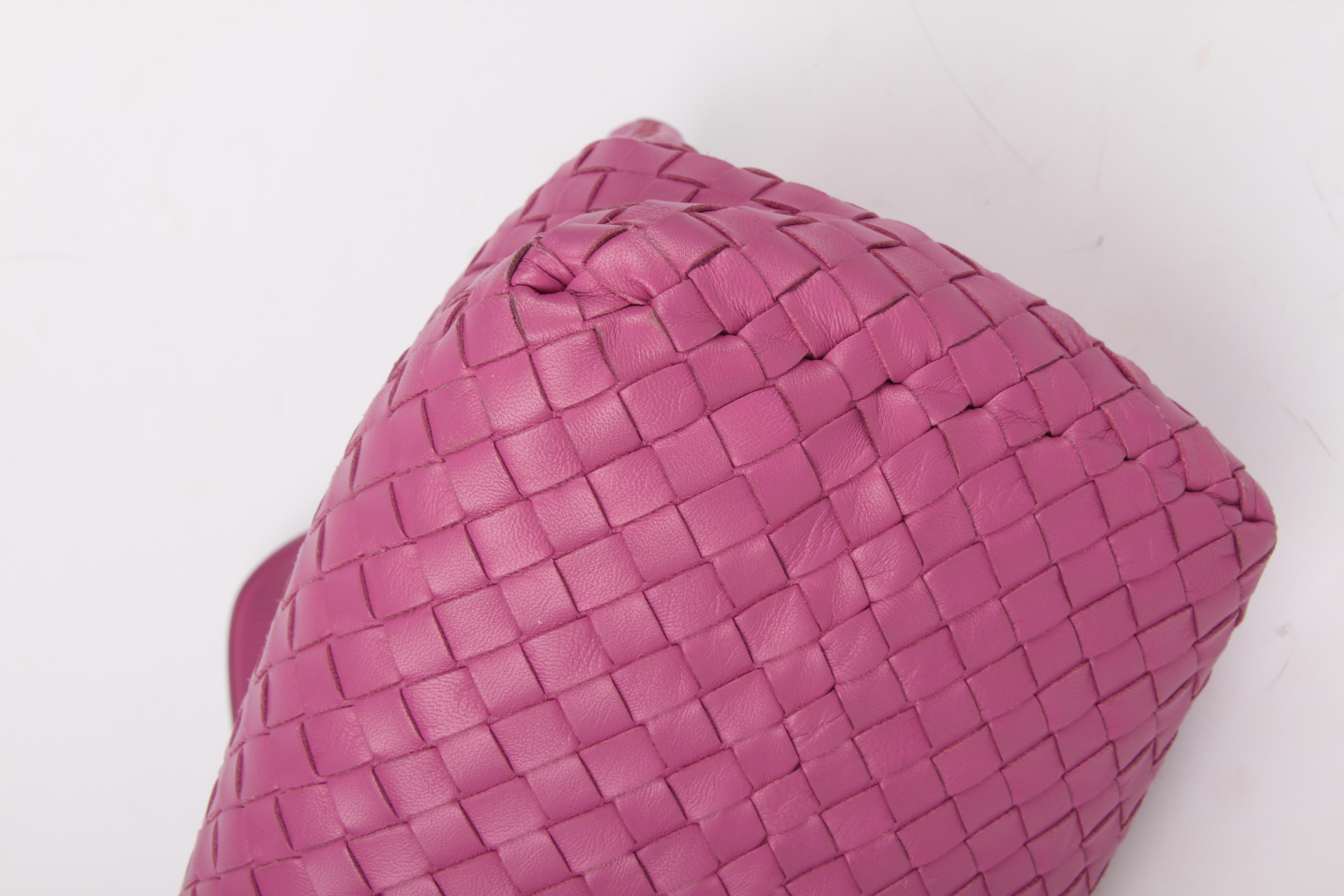 Bottega Veneta Intrecciato Double Chain Shoulder Bag - purple 6