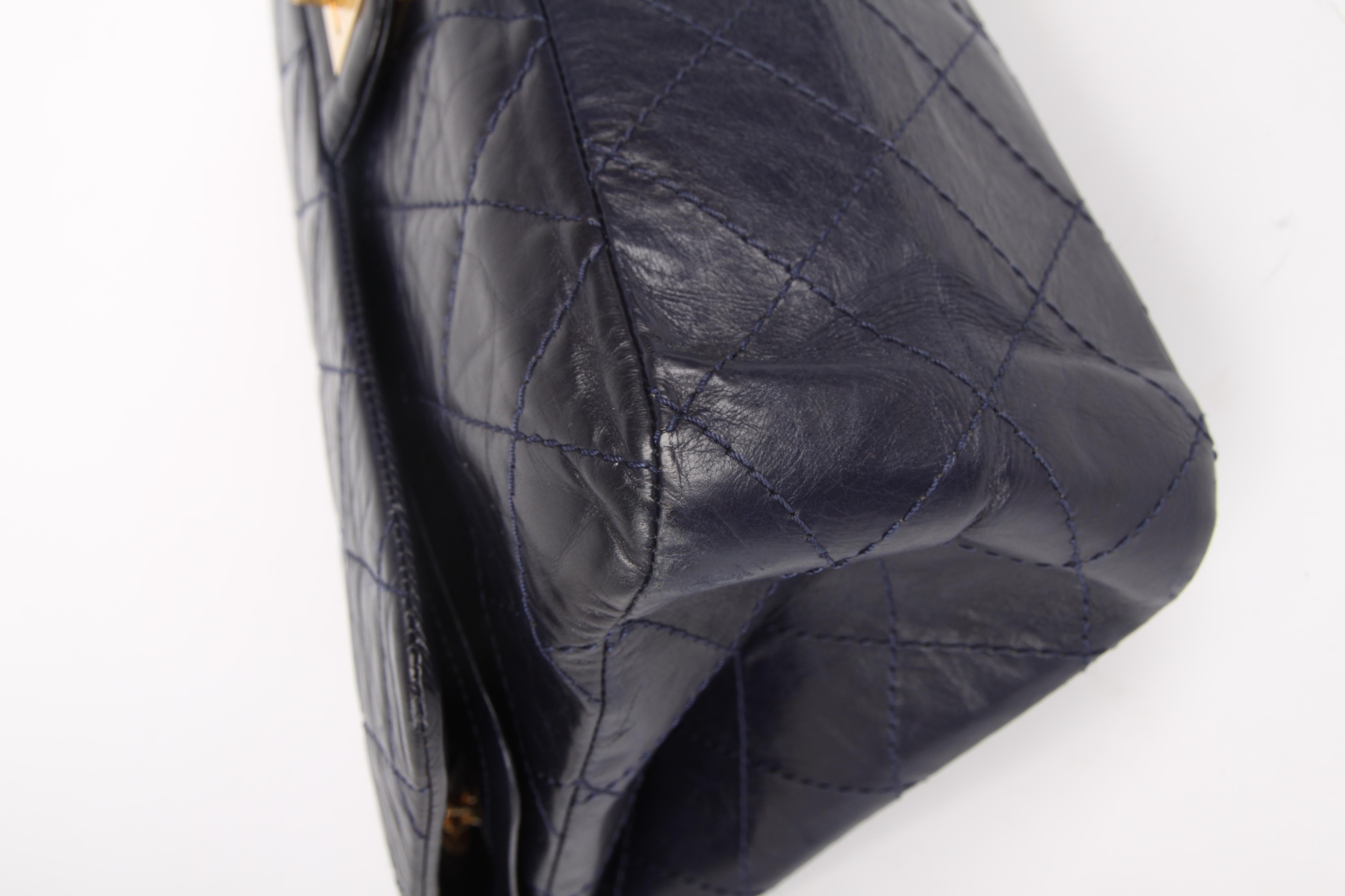 Women's Chanel Reissue 2.55 Timeles Double Flap Bag 227 - dark blue
