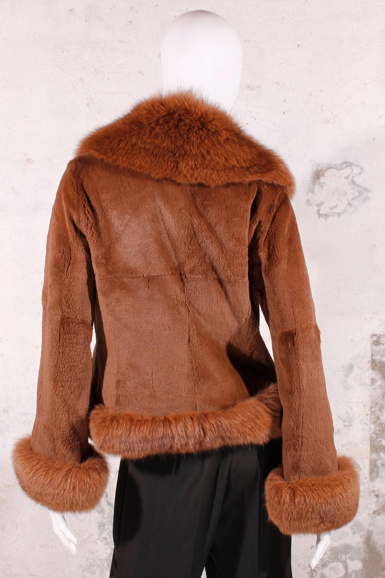Brown Black Fur Coat - fox & rabbit brown