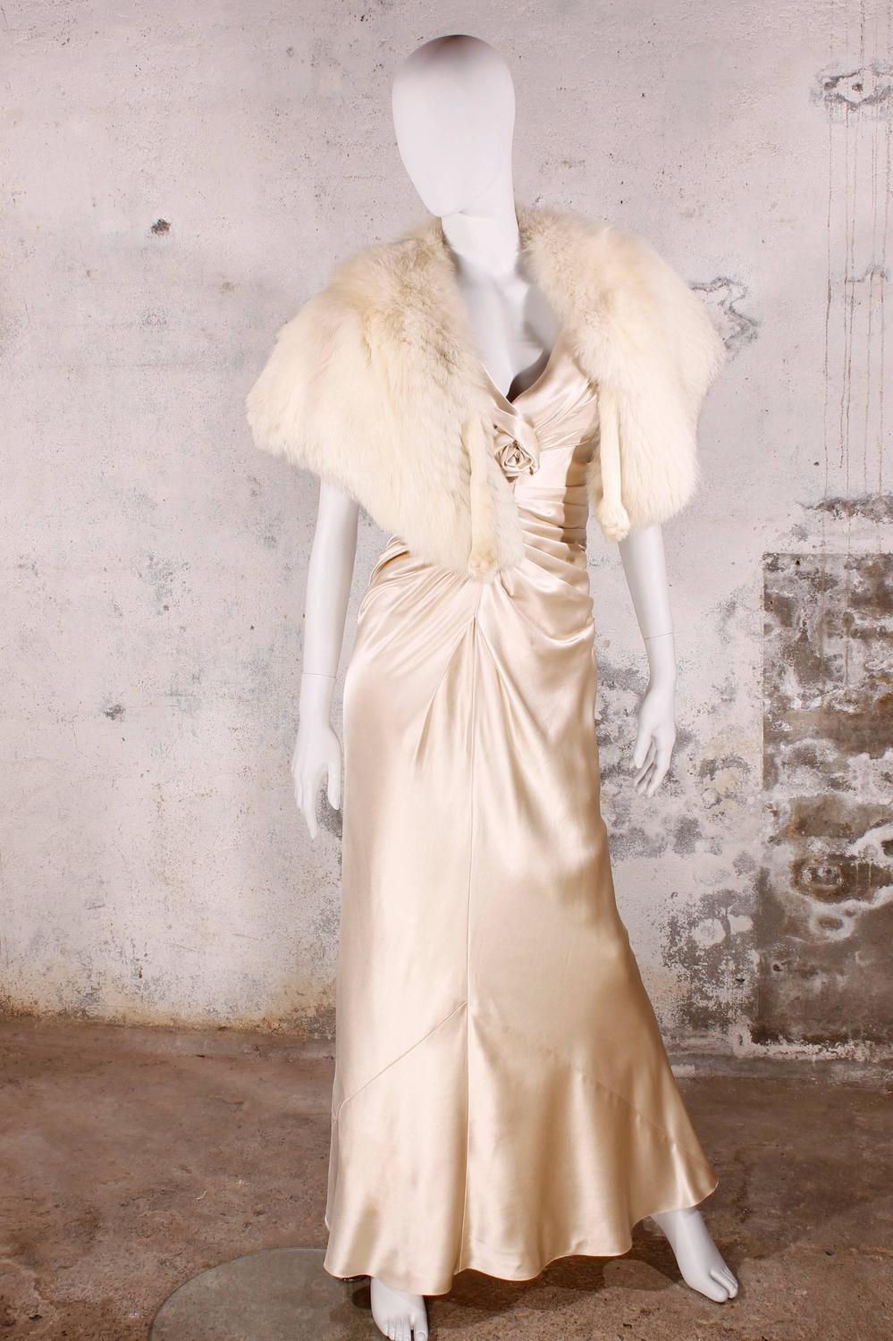 champagne color evening gown