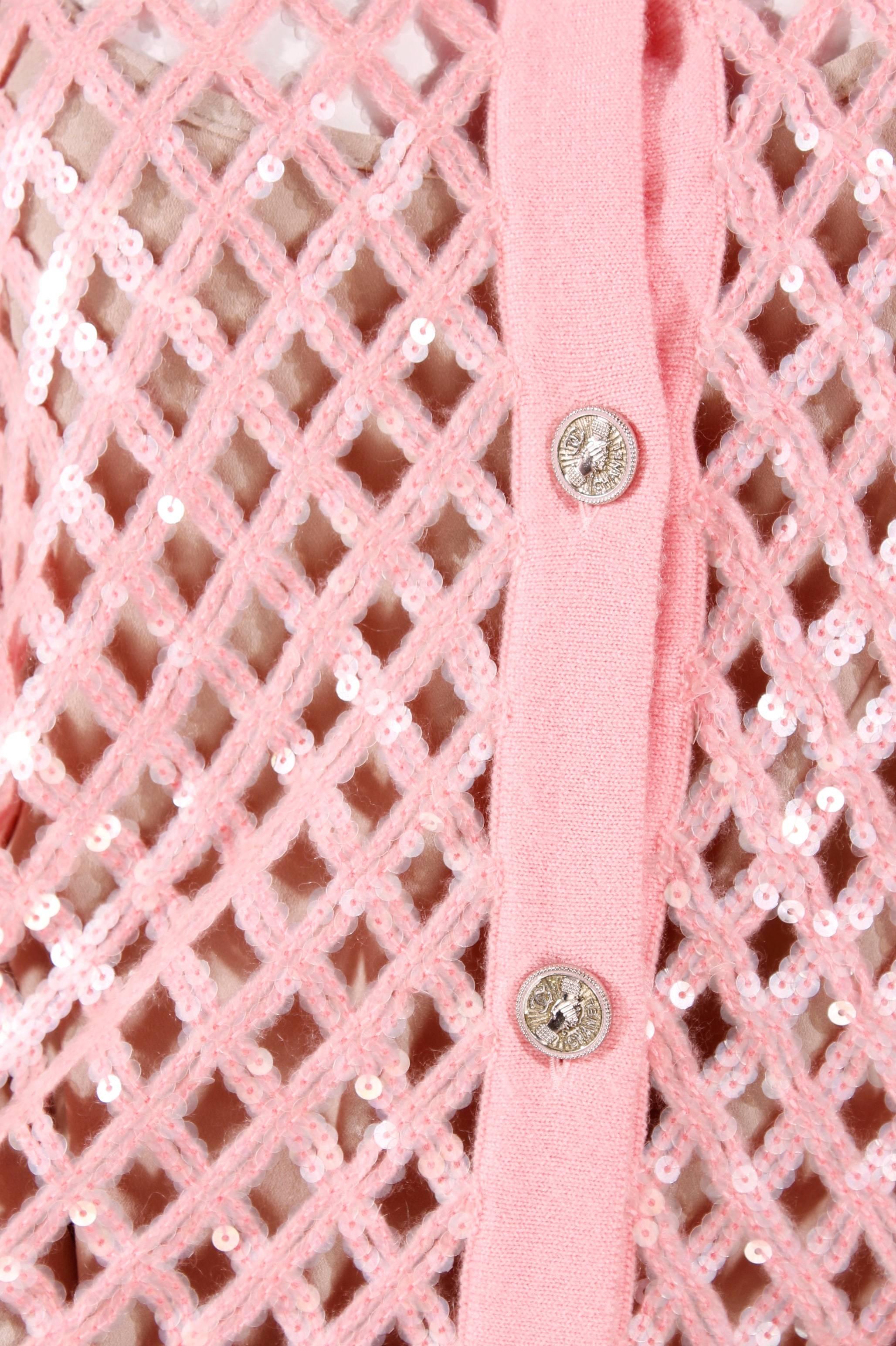 pink sequin cardigan