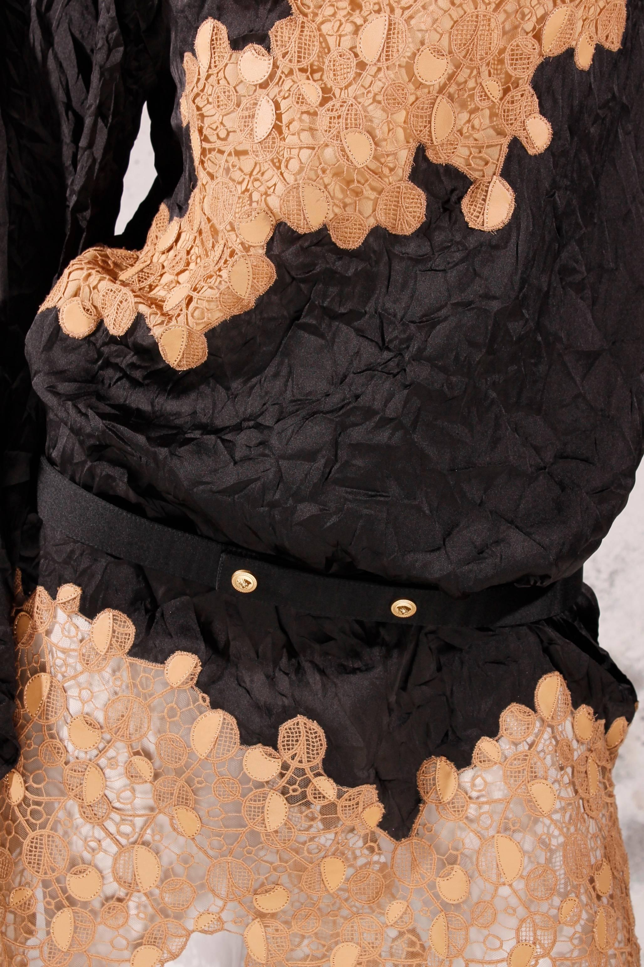 Versace Dress black/nude lace - spring/summer 2013 In Excellent Condition In Baarn, NL