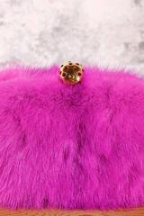 Alexander McQueen Skull-Clasp Mink Box Clutch Pink
