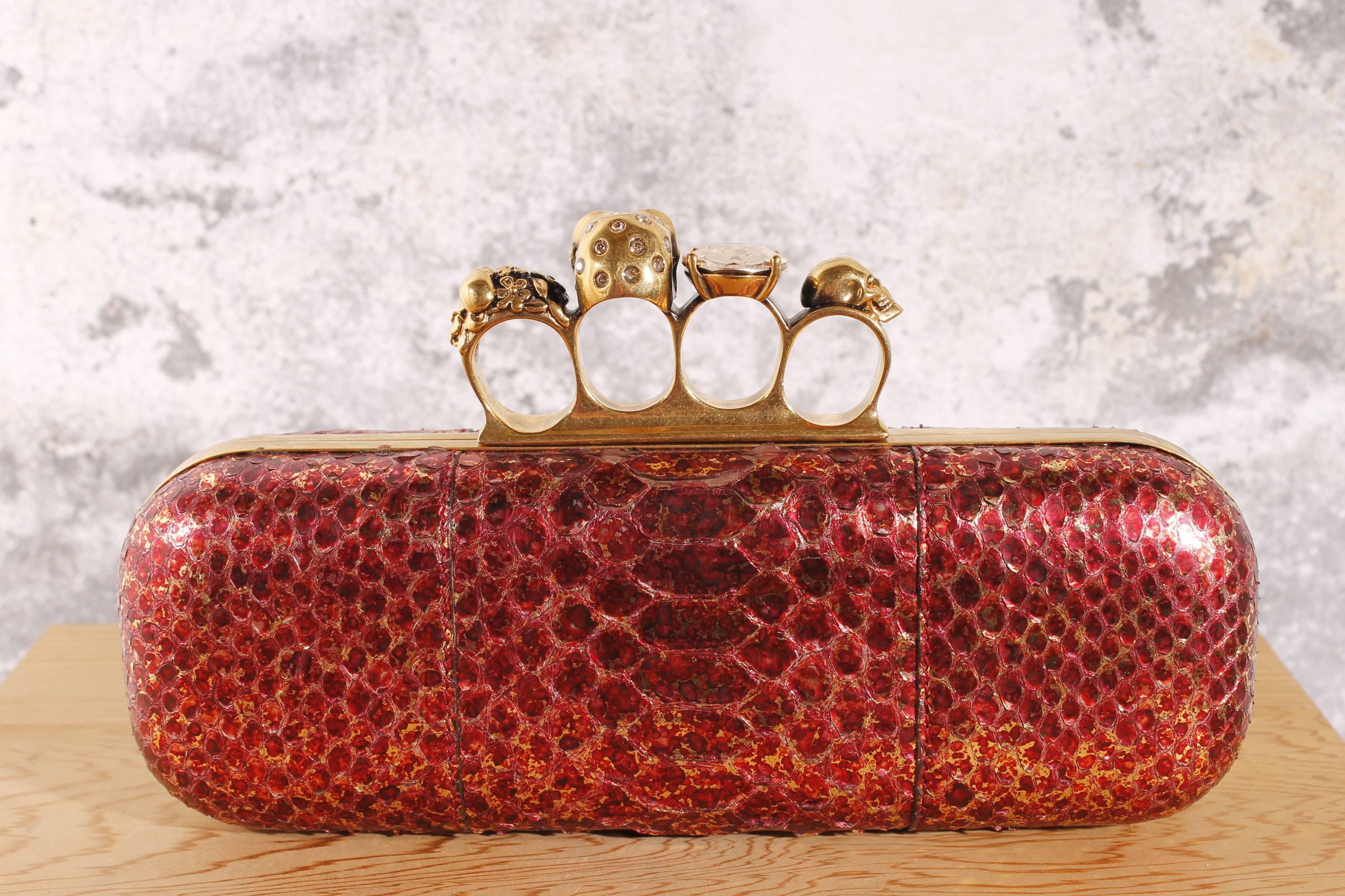 alexander mcqueen clutch red