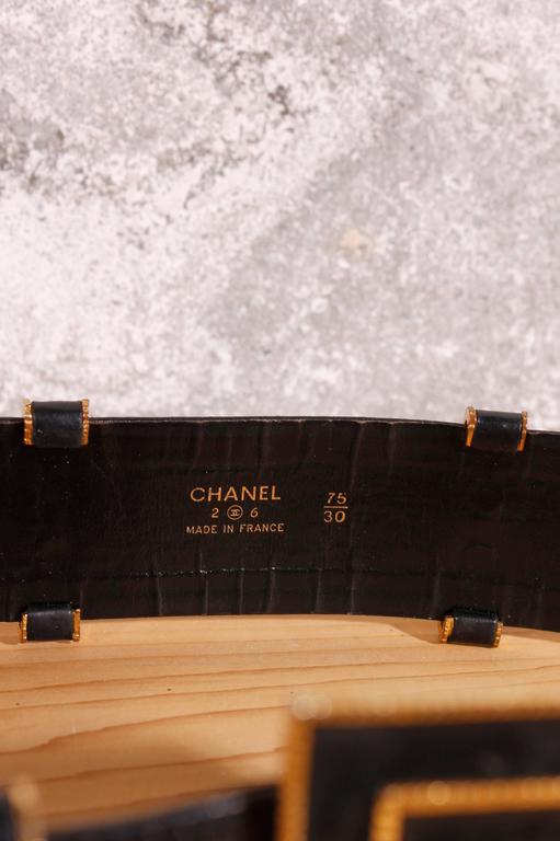80's Vintage Chanel Belt - Black Leather at 1stDibs | chanel gun belt