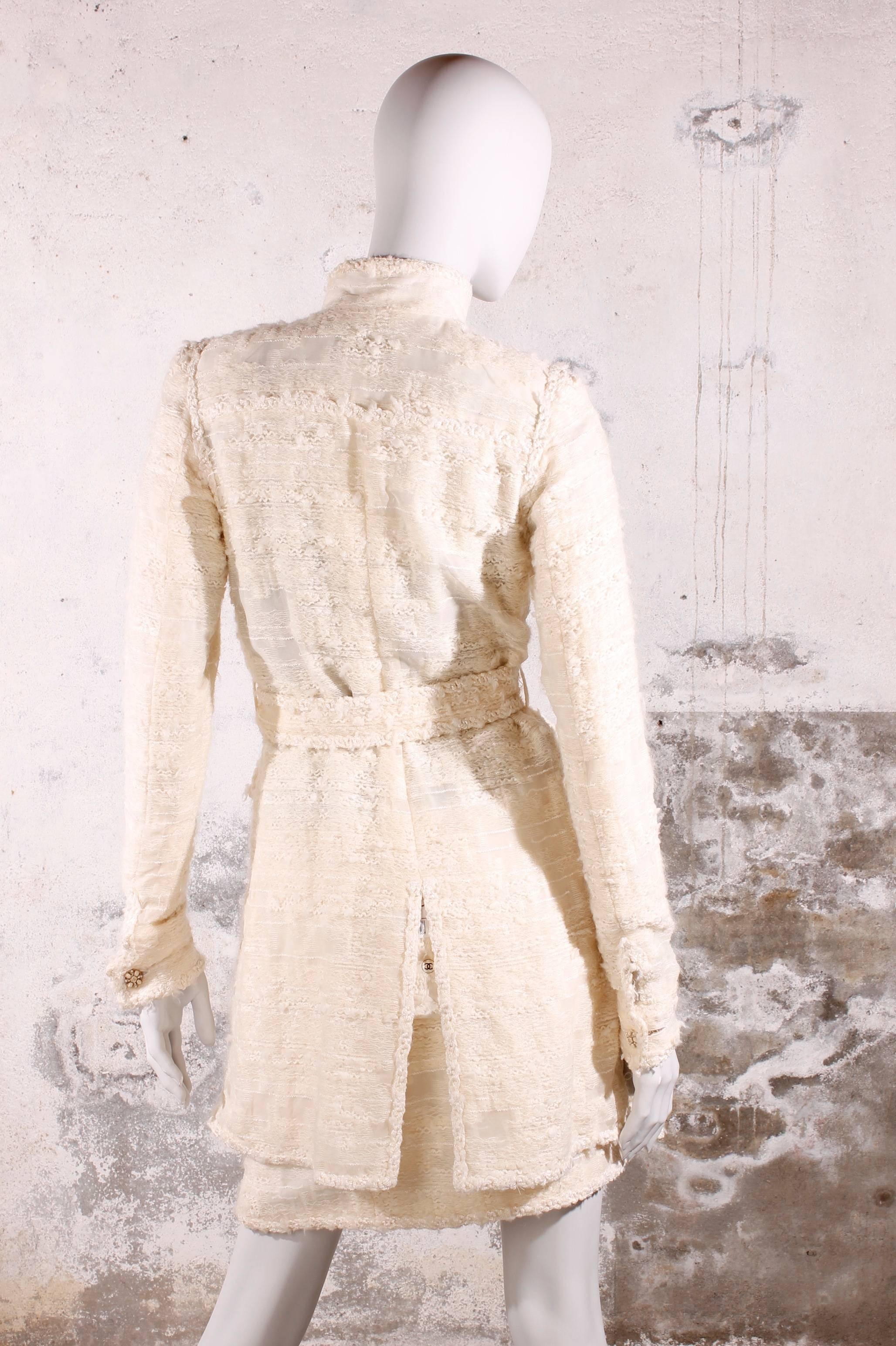 Chanel Jacket & Skirt - off-white wool/silk 1