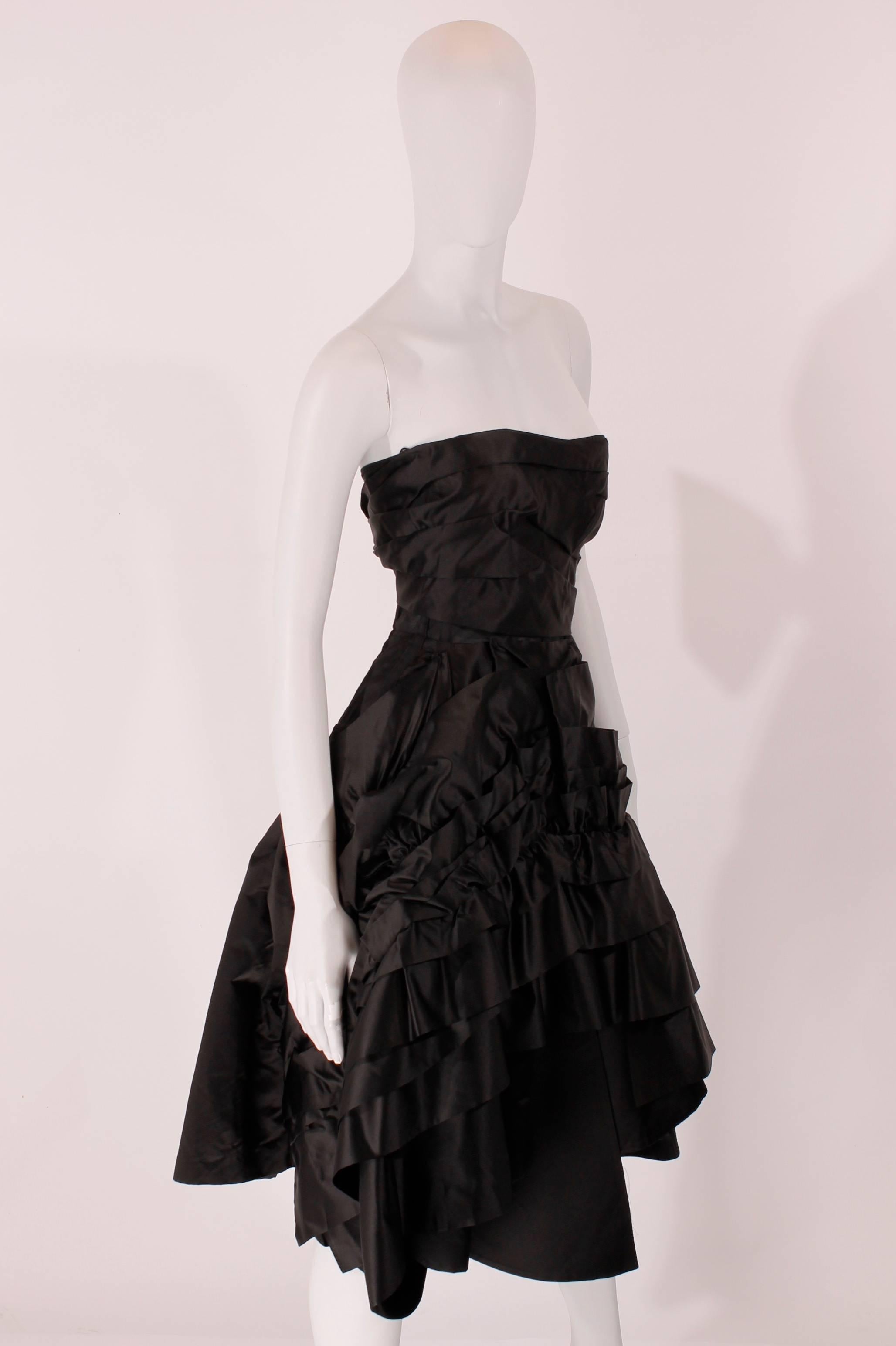Prada Strapless Dress - Black Silk In New Condition In Baarn, NL