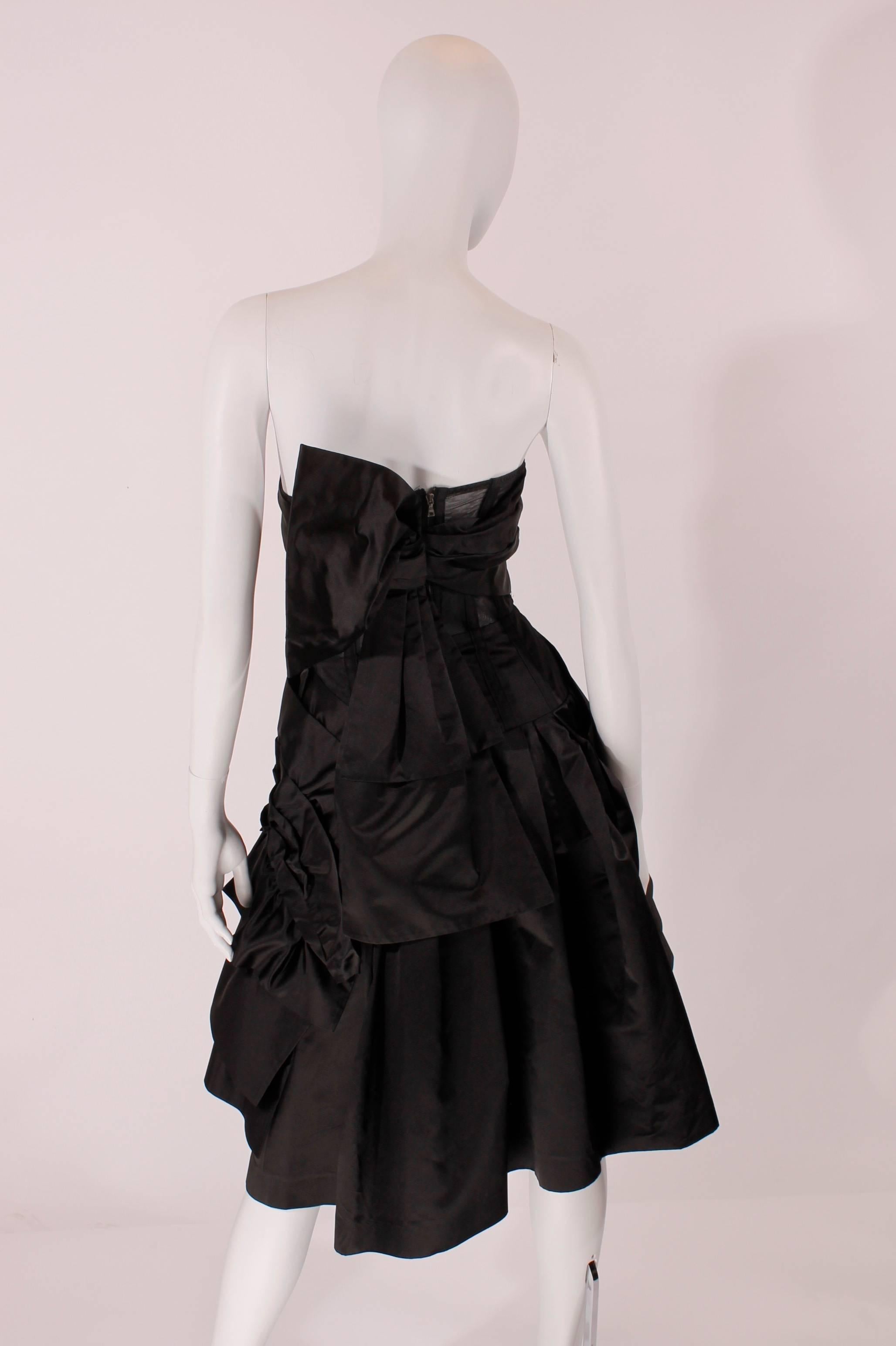 Women's Prada Strapless Dress - Black Silk