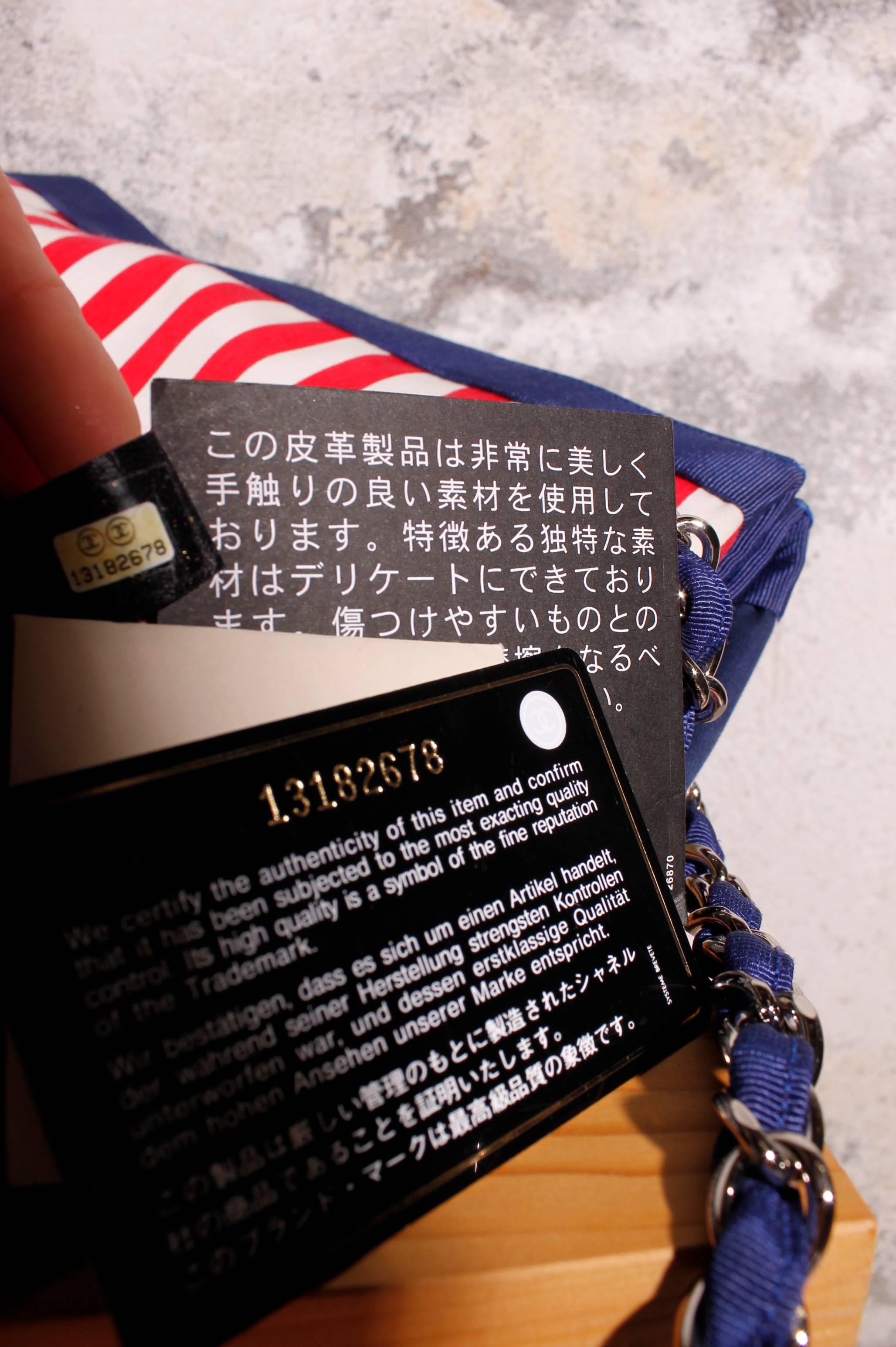 chanel red white and blue bag
