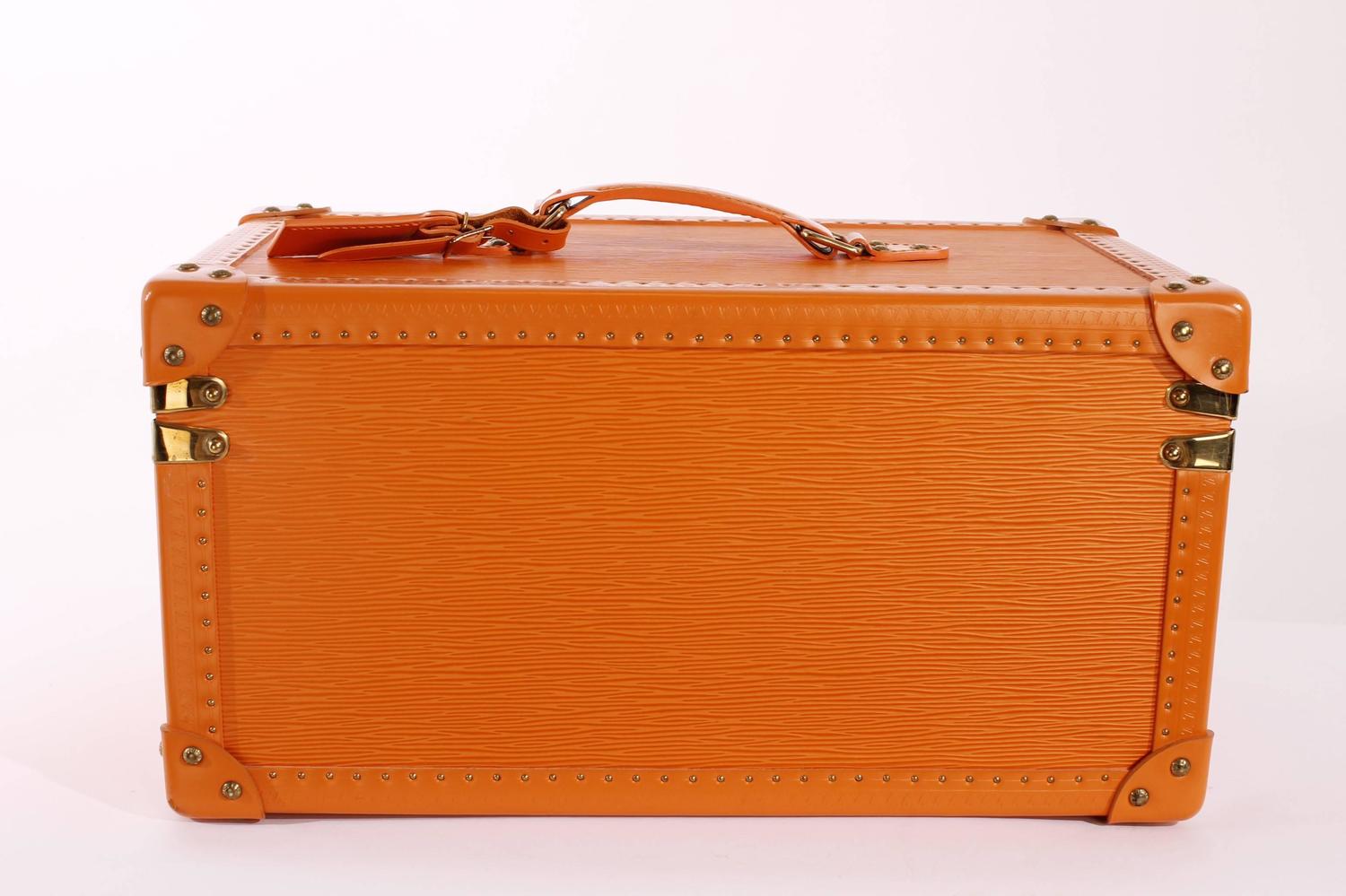Louis Vuitton Cosmetic Trunk Beauty Case Orange Epi Boite Et Glace-Special Order at 1stdibs