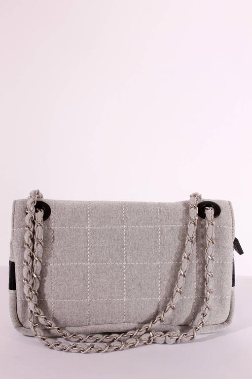 2006 Chanel 2.55 Classic Quilted Jersey Bag - silvergray at 1stDibs