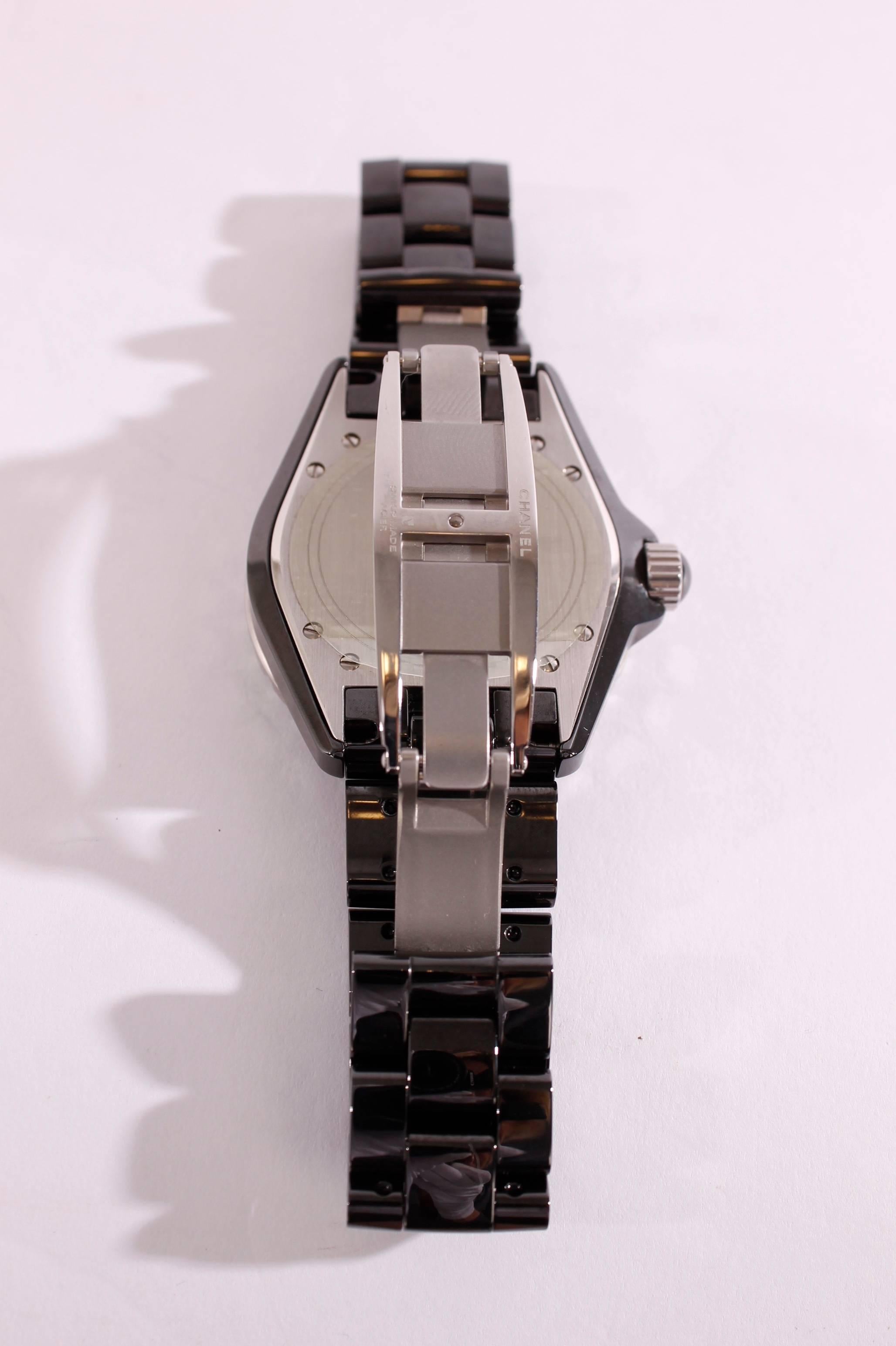 2004 Chanel Watch J12 Black Ceramic/White Diamonds - H1174 38mm 4