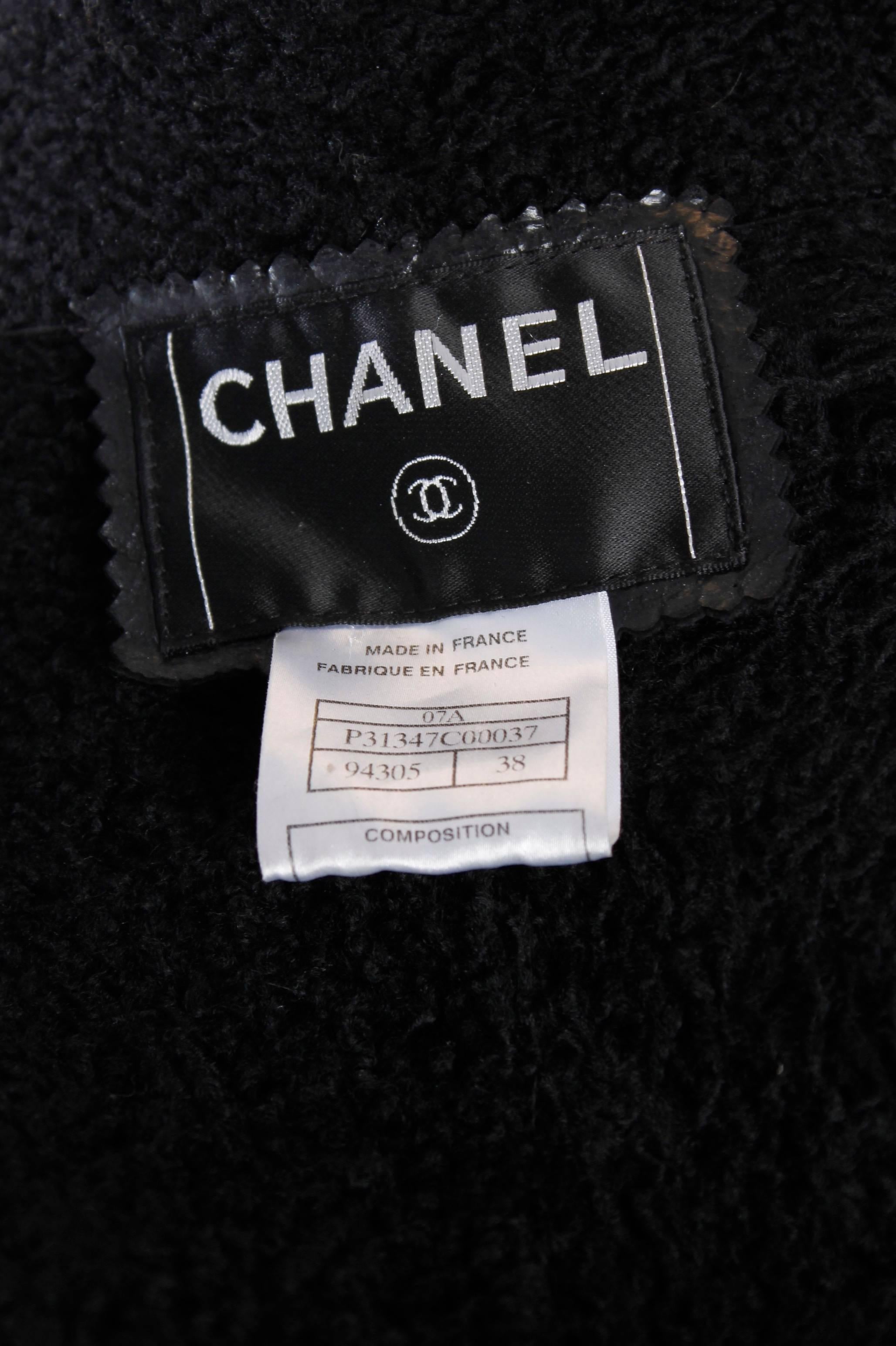 From the fall collection of 2007 is this beautiful black lammy, Chanel  In Excellent Condition For Sale In Baarn, NL