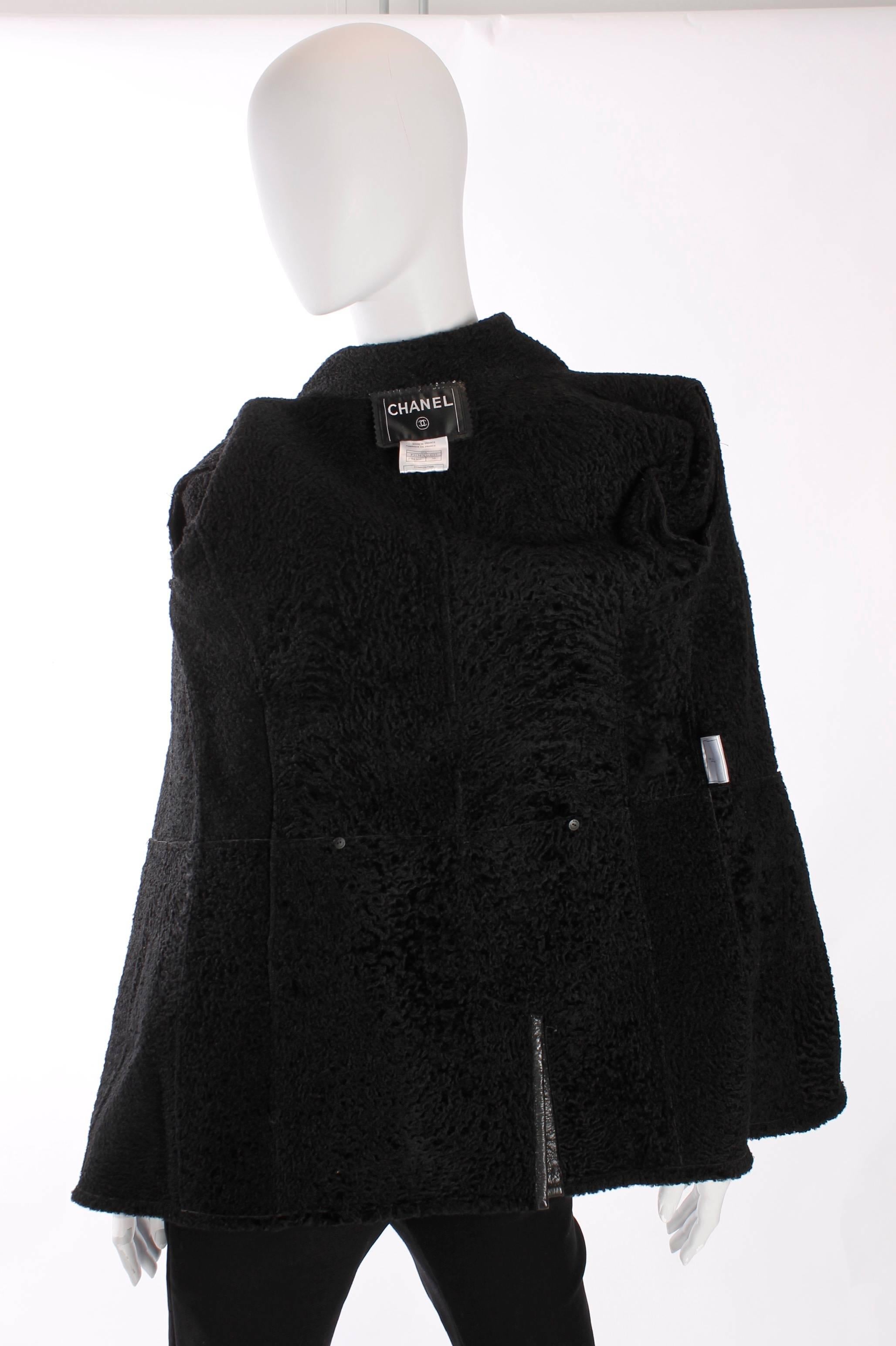 From the fall collection of 2007 is this beautiful black lammy, Chanel  For Sale 3